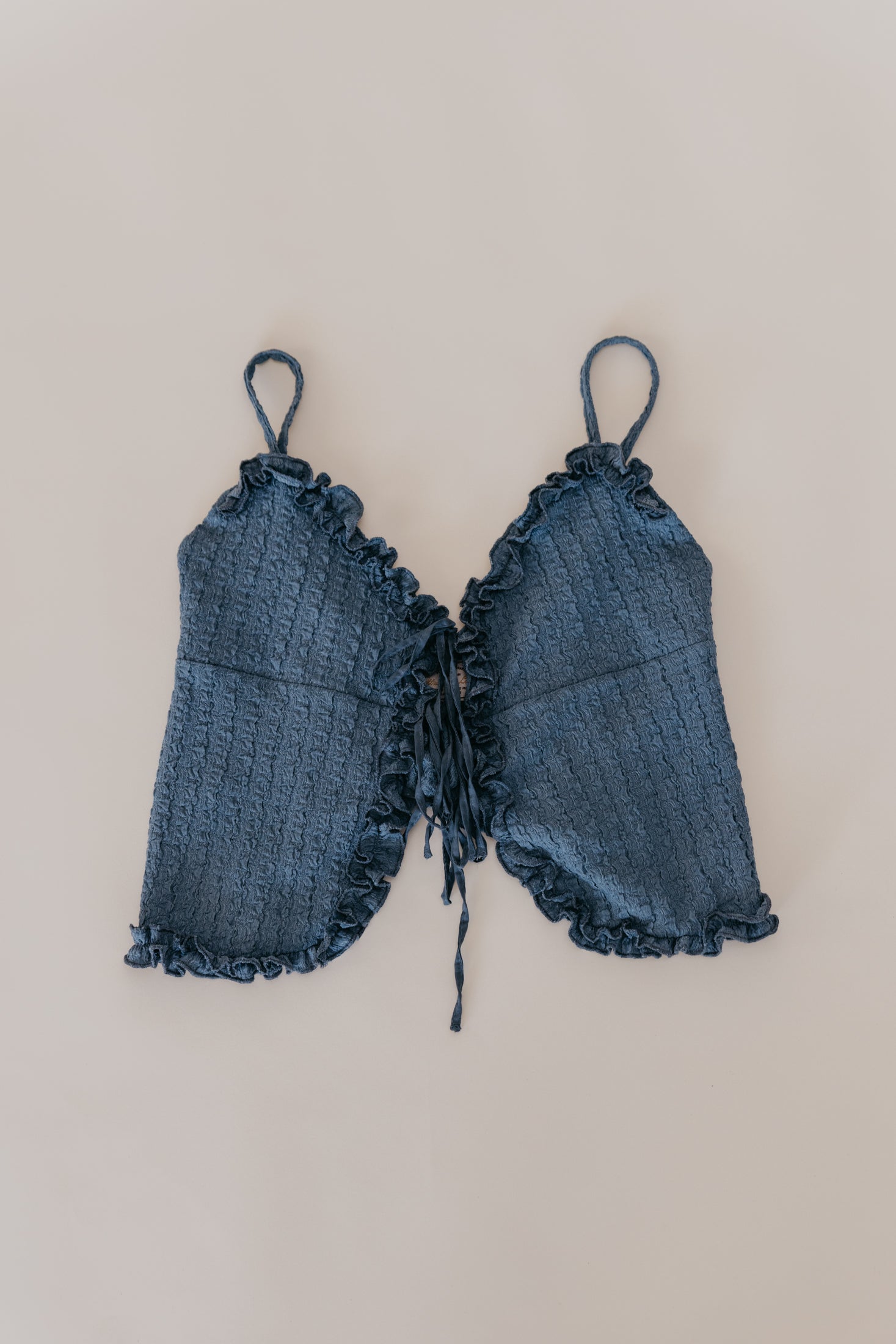 Alba - Blue Tie-Front Cami Top