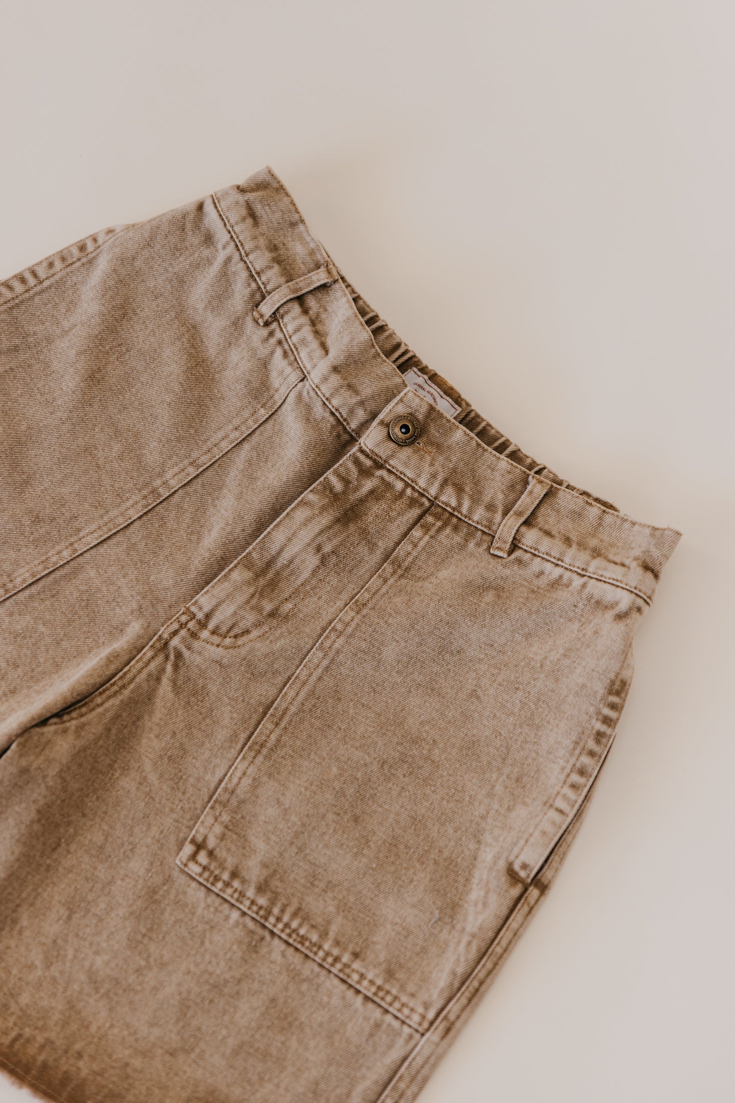 Overland Unisex Shorts - Washed Brown Denim