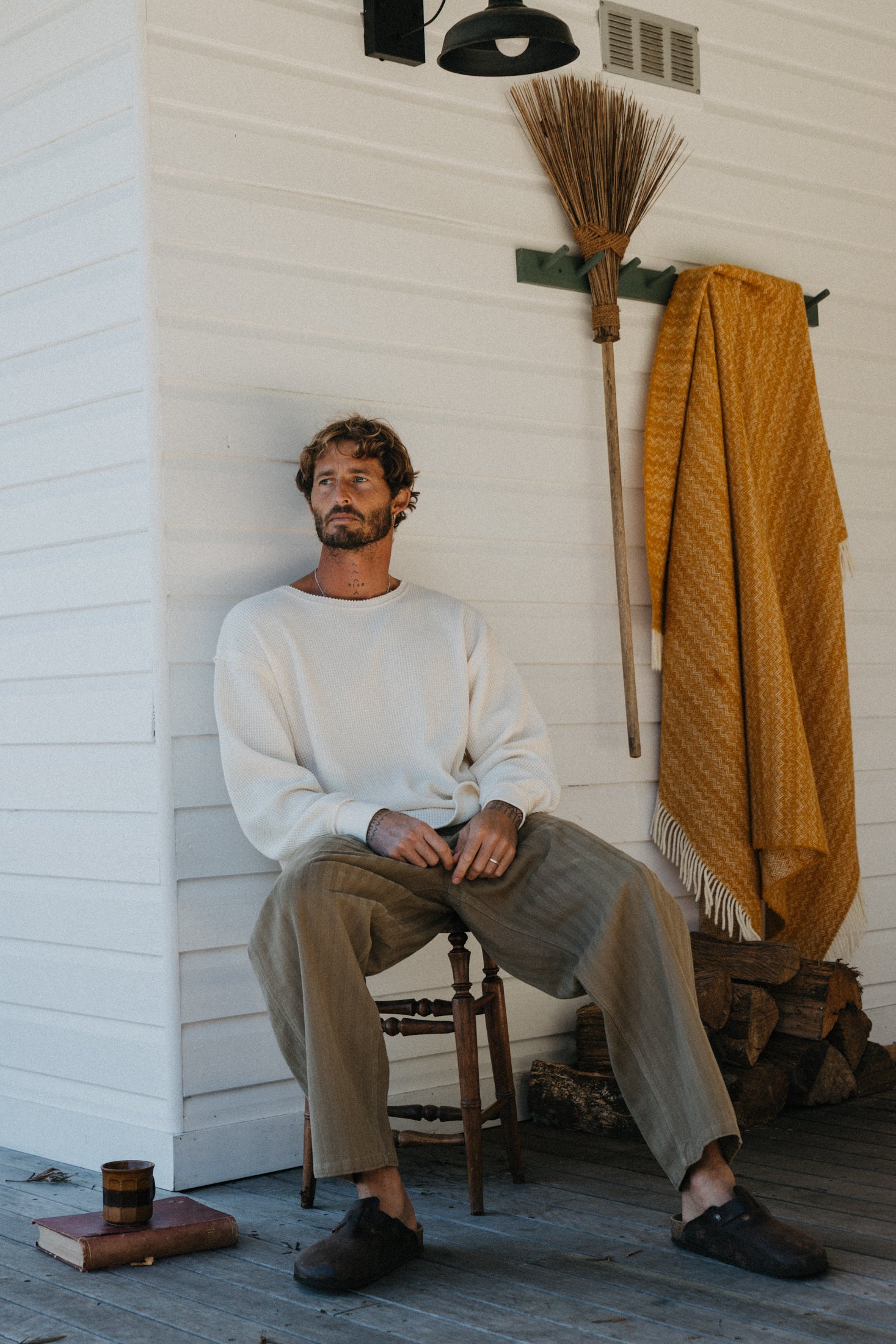 Ben Roy - Baggy Pleated Pants - Washed Green