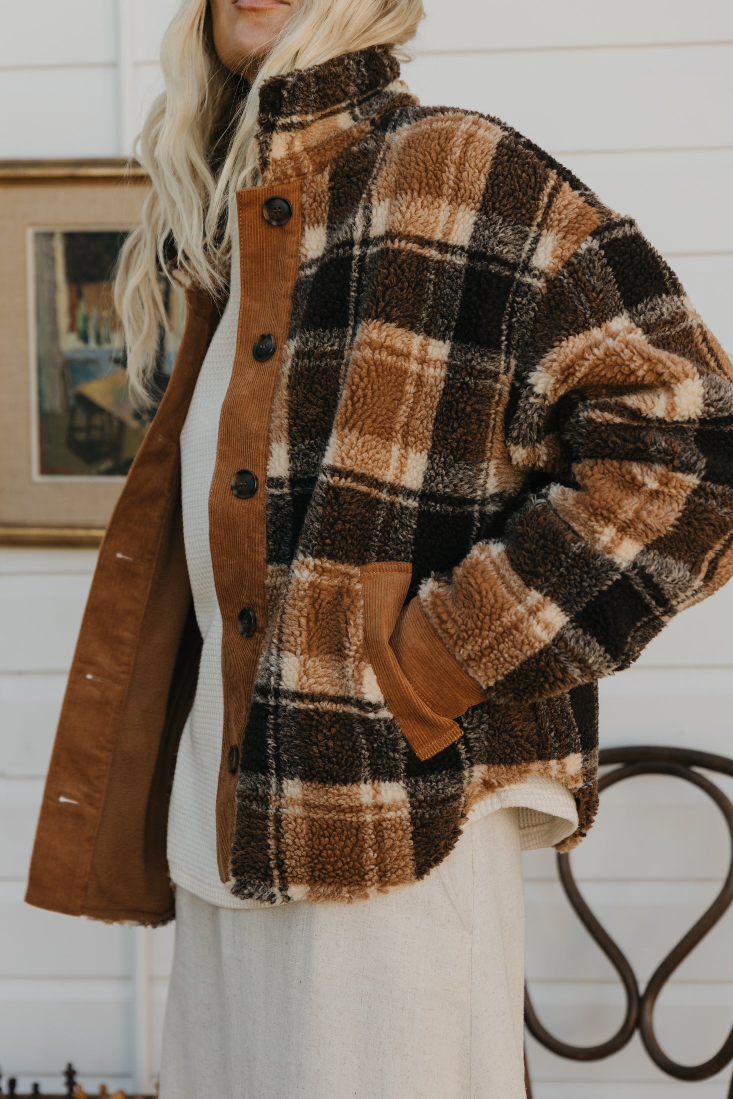 Foster - Flannel Sherpa Unisex Jacket