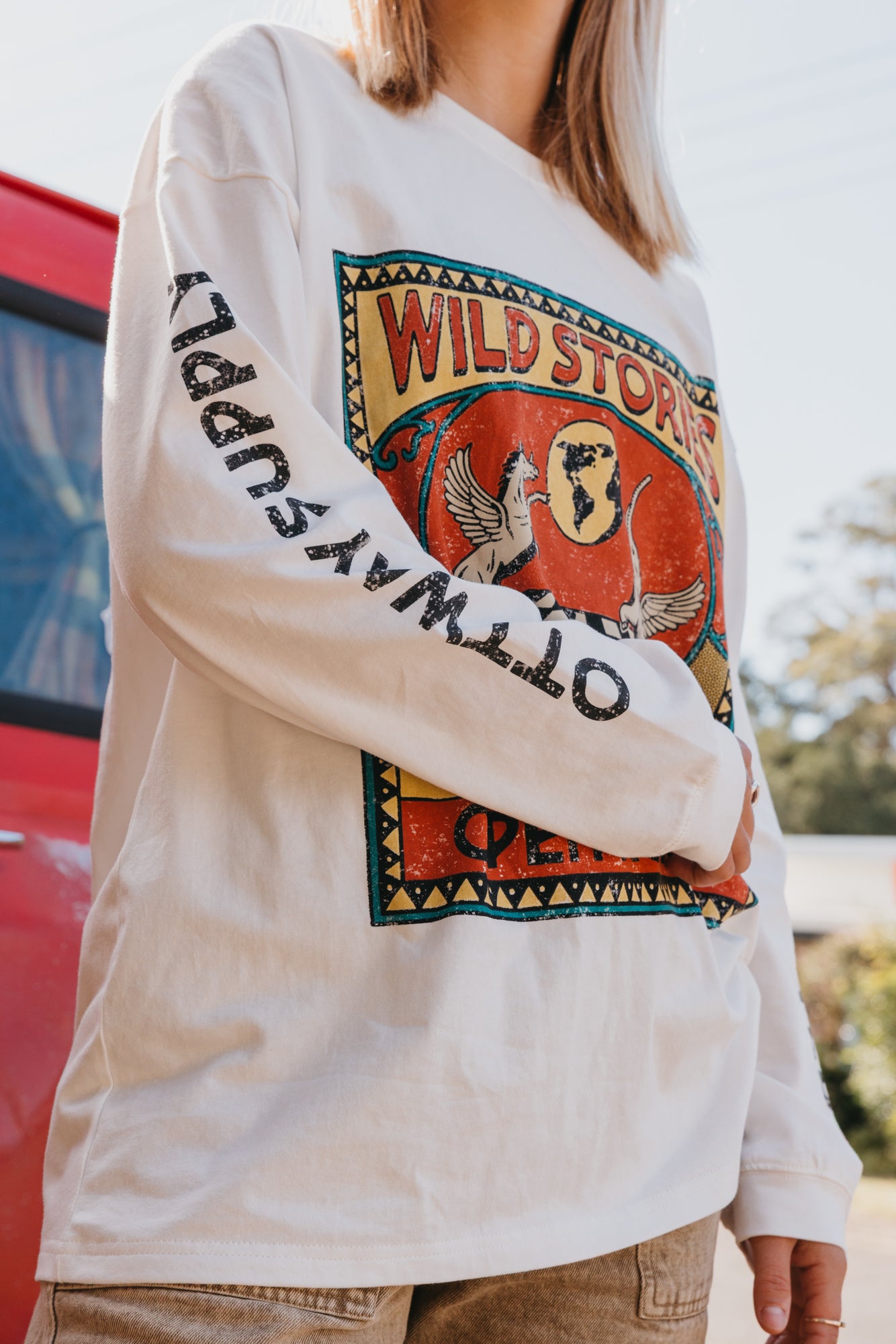 Wild Stories Long Sleeve Unisex T-Shirt - White