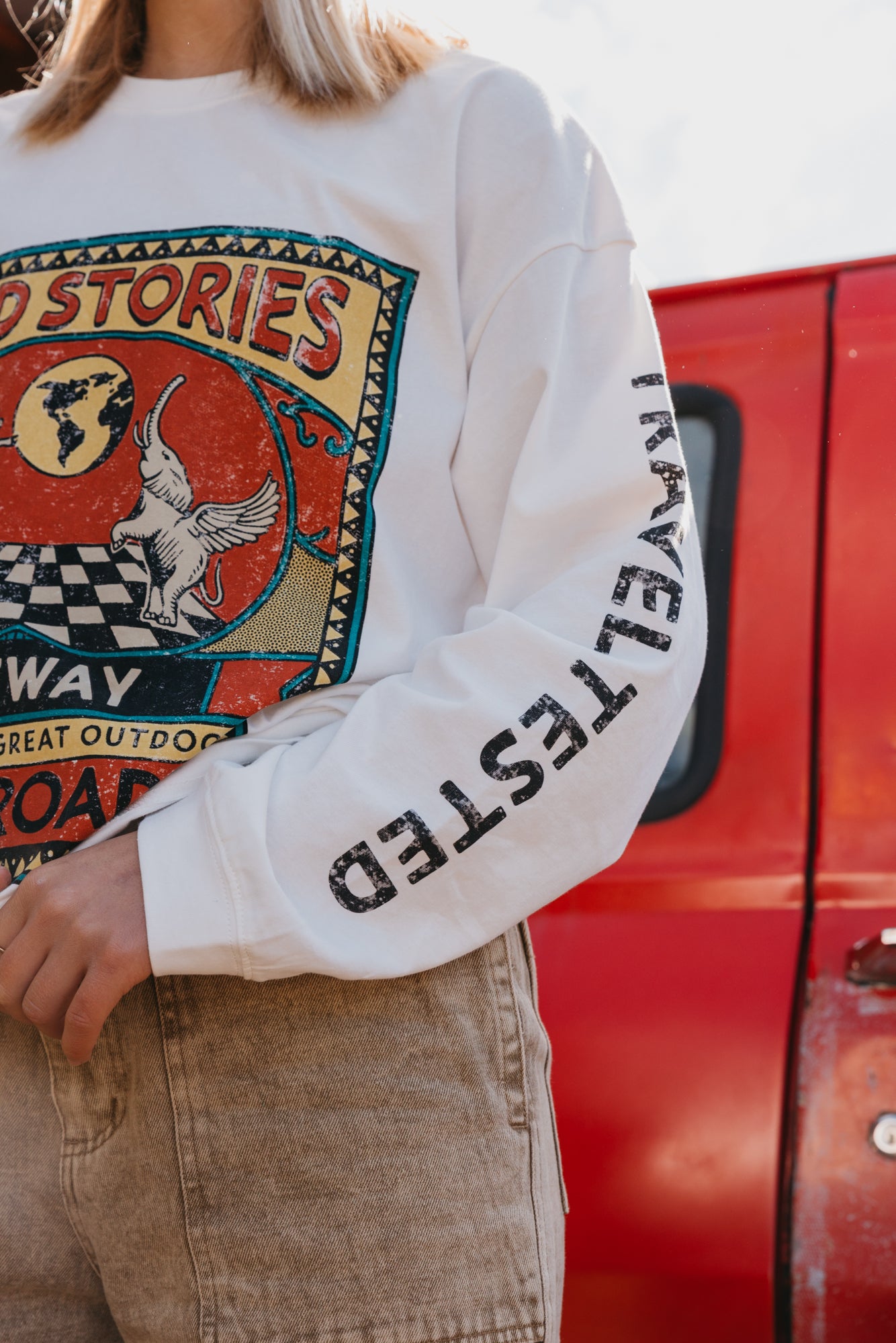Wild Stories Long Sleeve Unisex T-Shirt - White