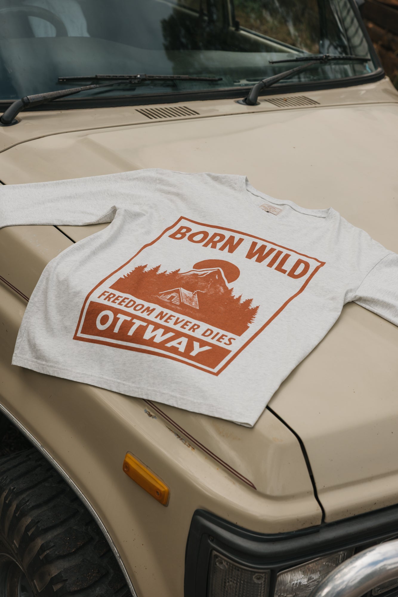 Born Wild Long Sleeve T-Shirt - Light Grey