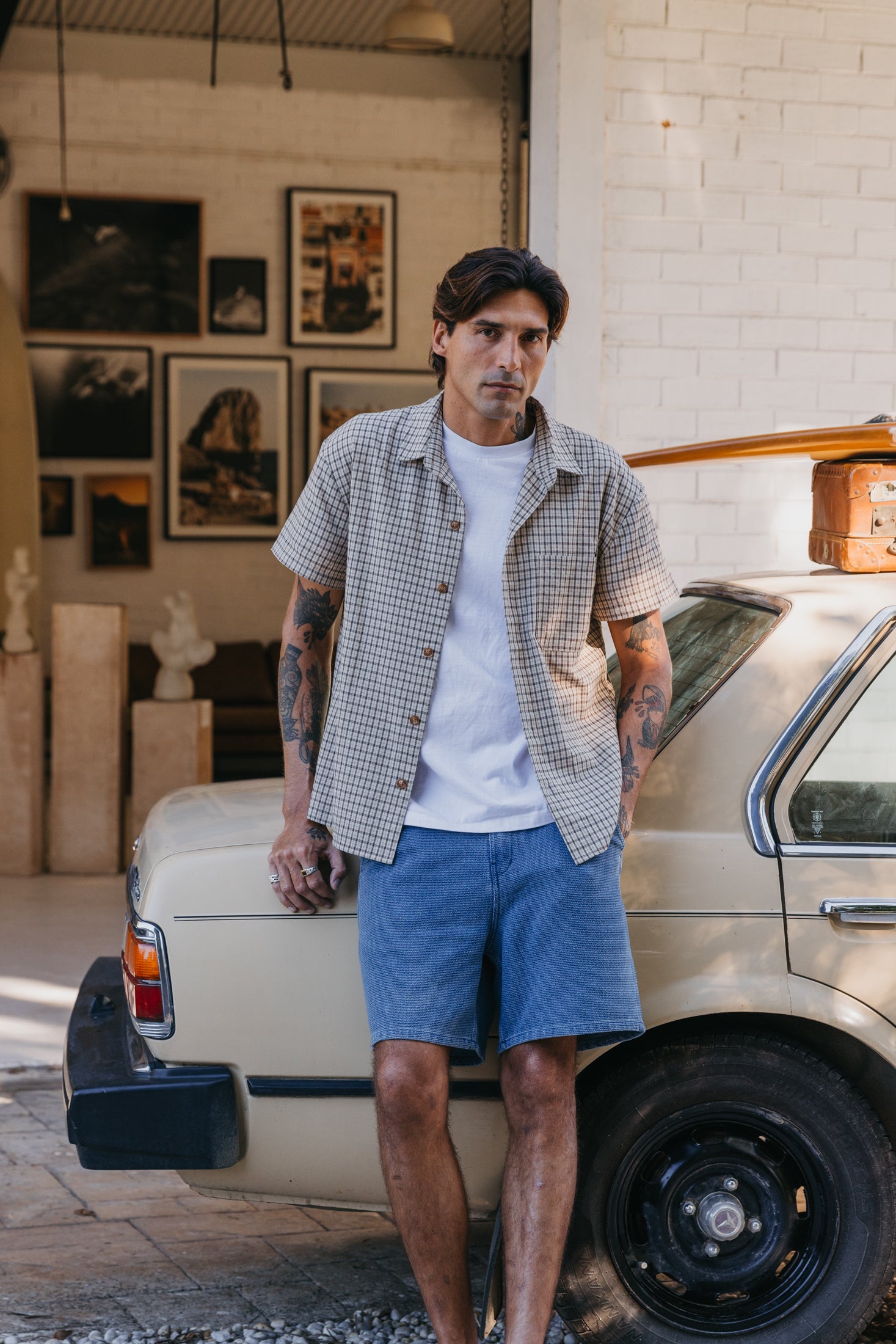 OTTWAY's® Textured Baggy Denim Shorts