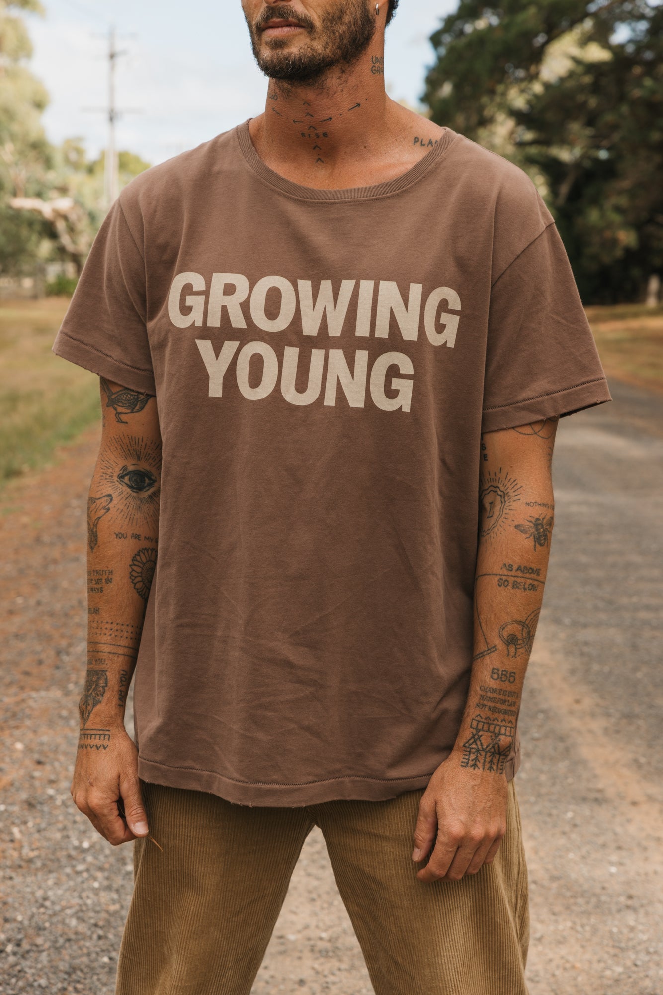 Growing Young T-Shirt - Brown