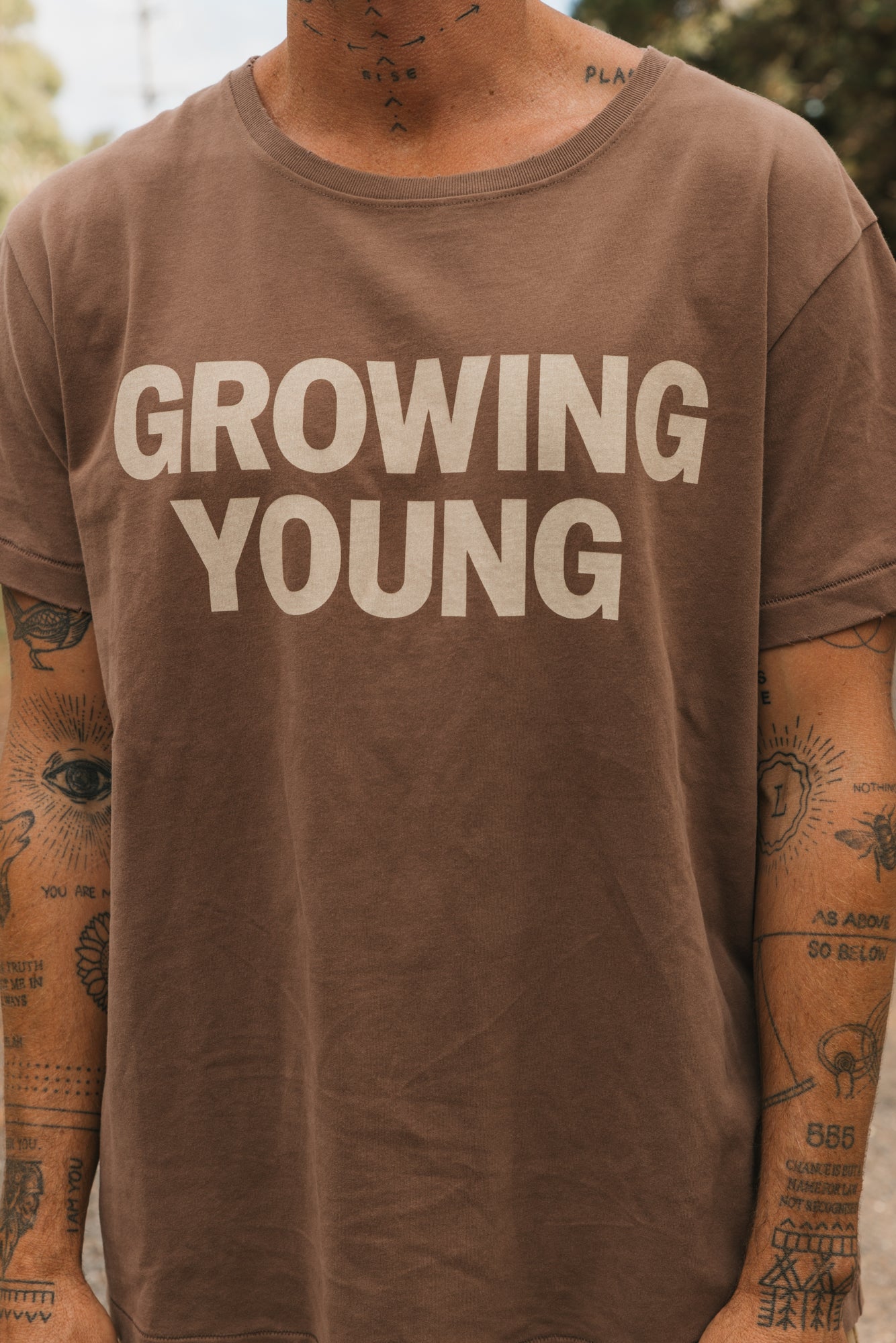Growing Young T-Shirt - Brown