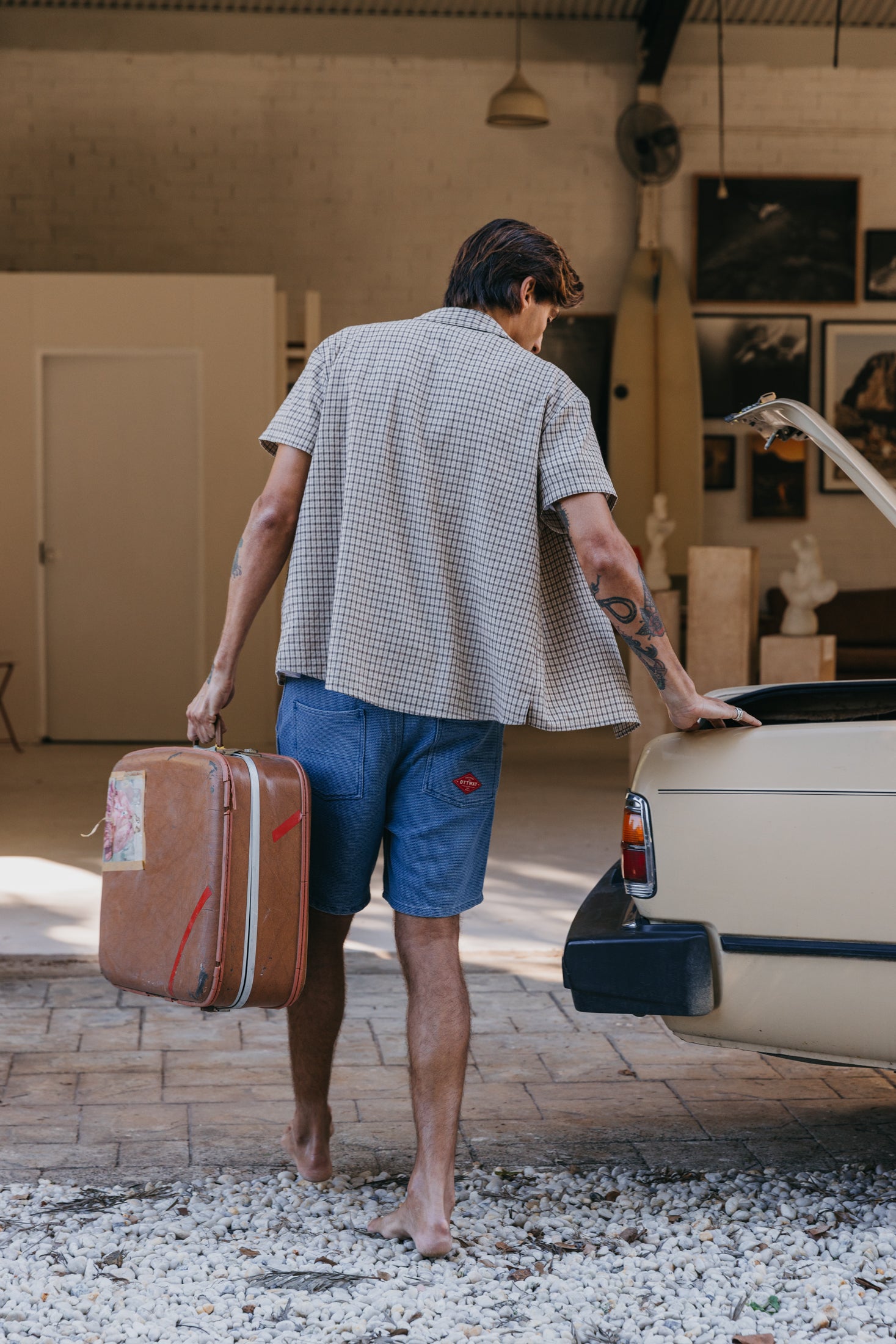 Lennox - Brown Checked Short Sleeve Shirt