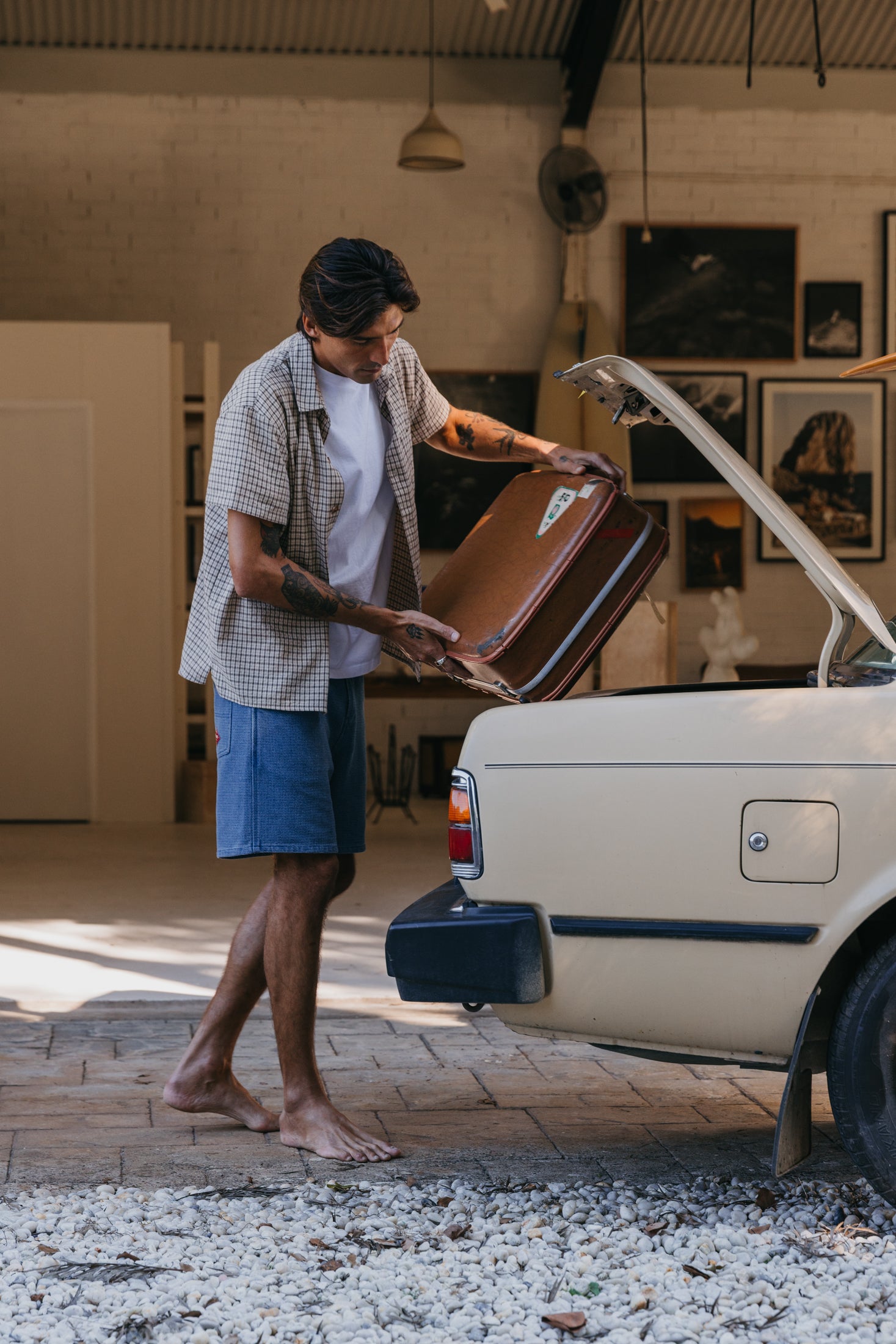 OTTWAY's® Textured Baggy Denim Shorts