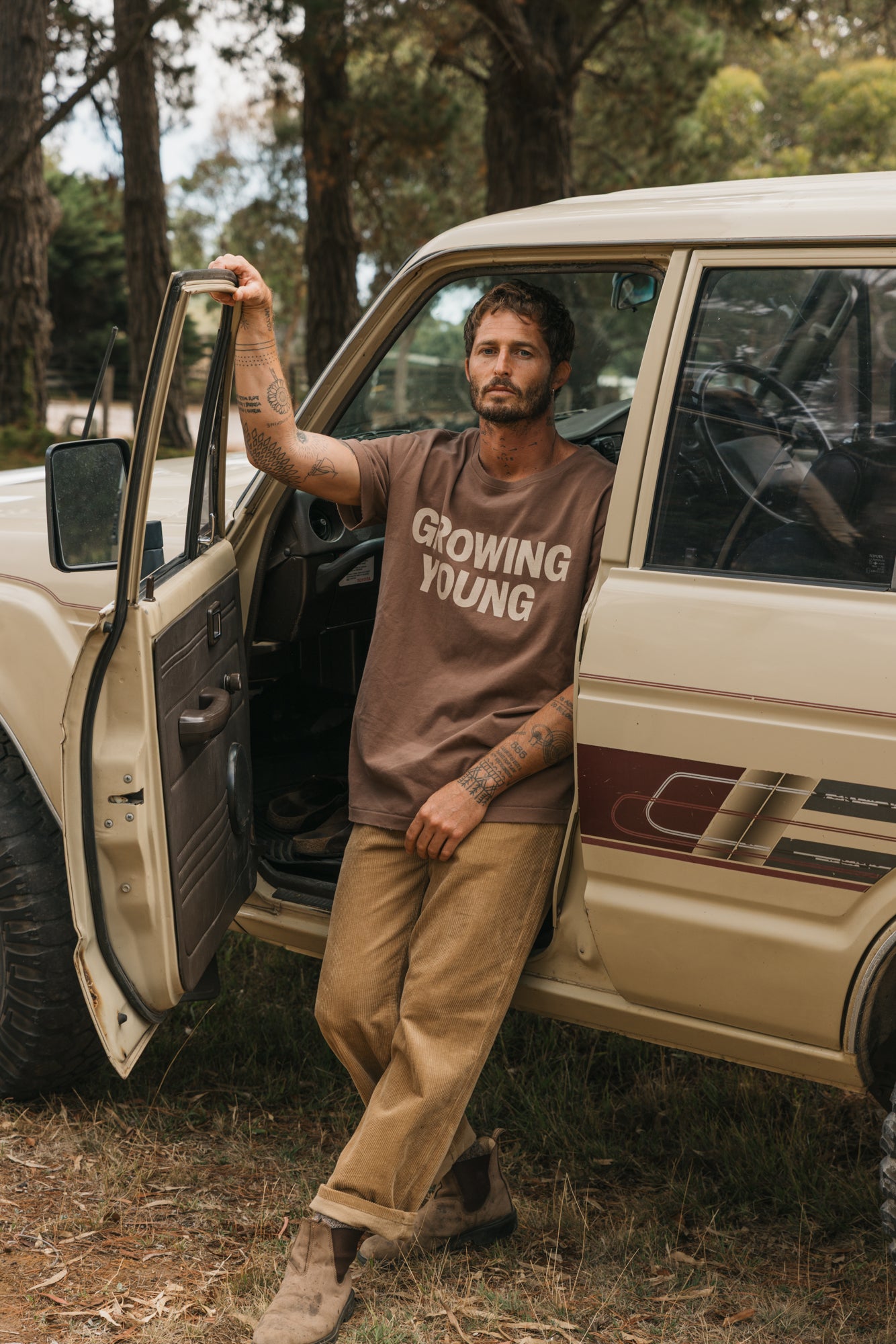 Growing Young T-Shirt - Brown