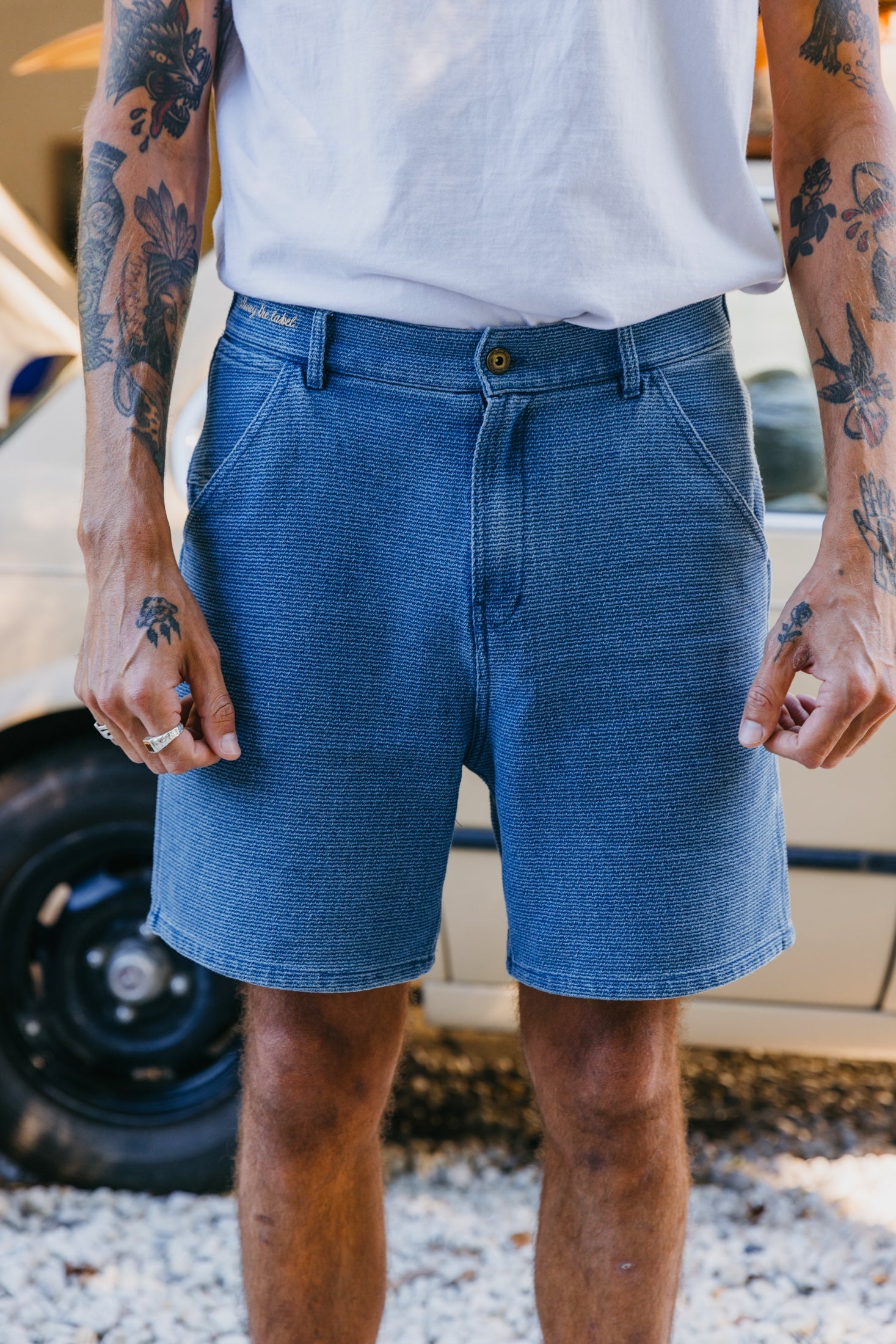 OTTWAY's® Textured Baggy Denim Shorts