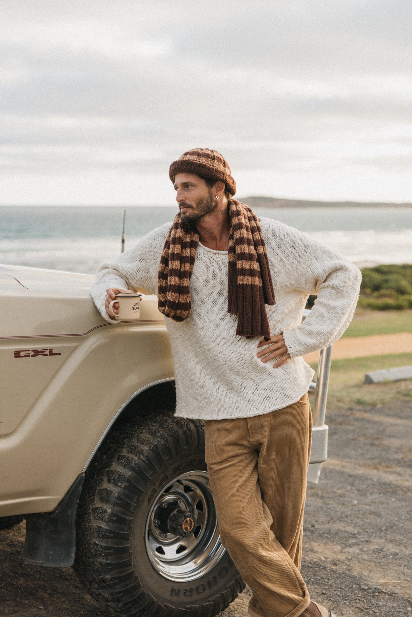 Brownie - Striped Knitted Beanie