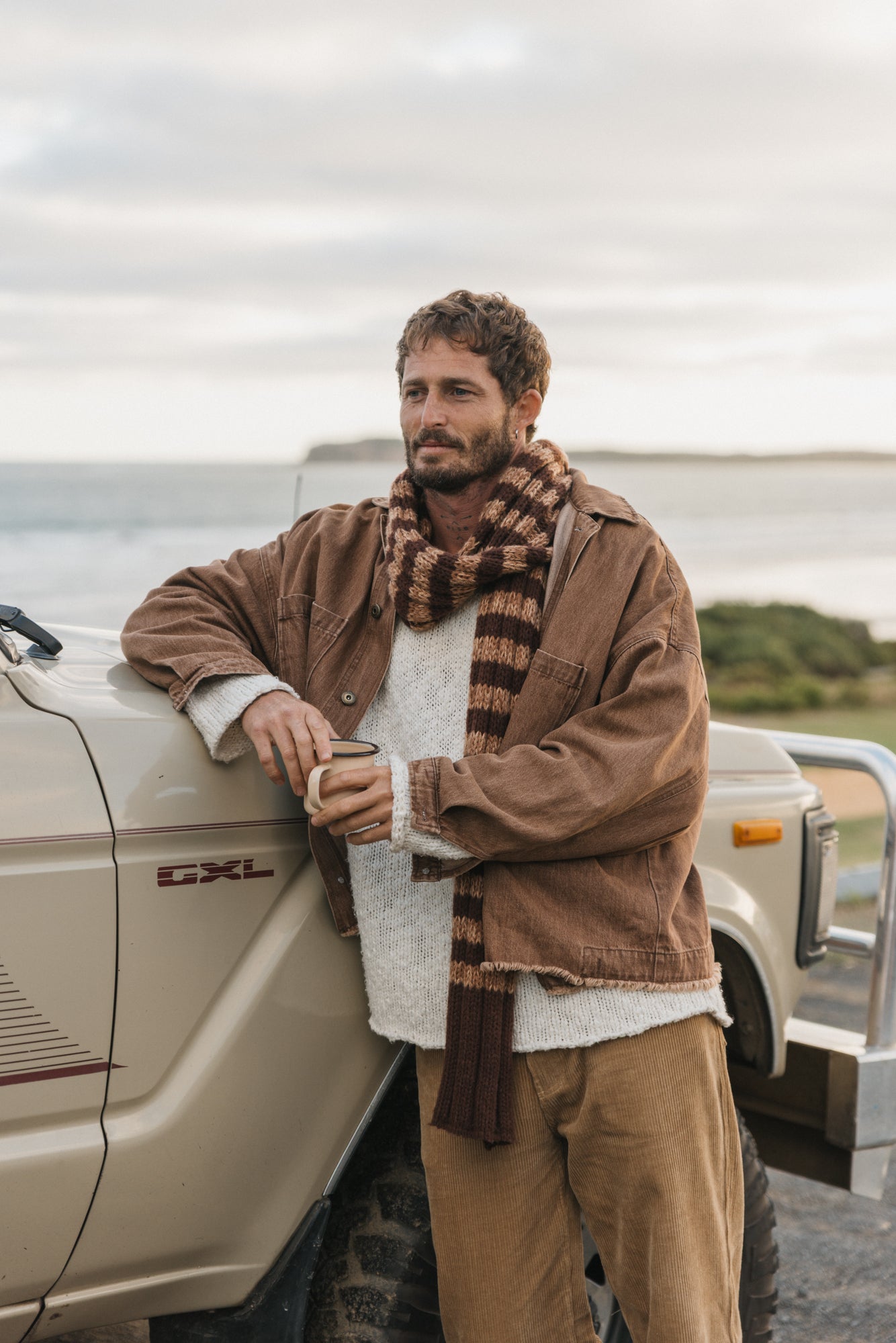 Brownie - Striped Knitted Scarf