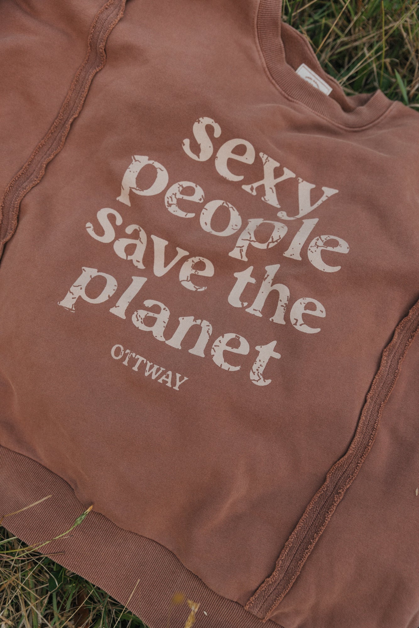 Sexy People Save The Planet Jumper - Rust