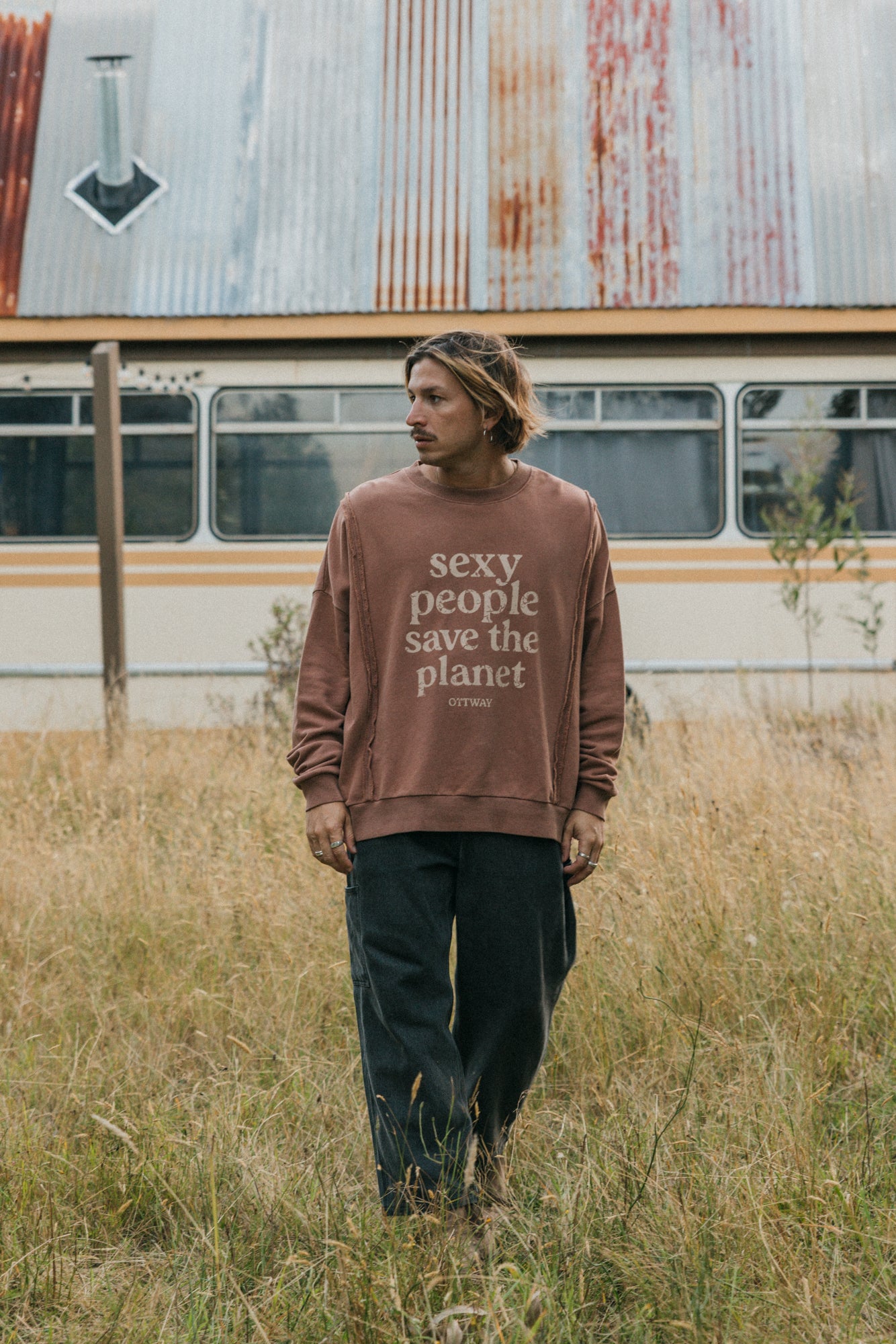 Sexy People Save The Planet Jumper - Rust