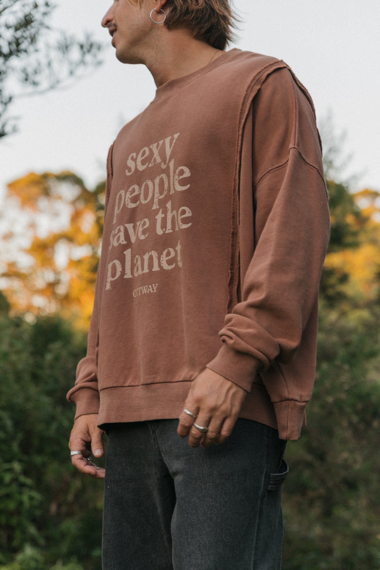 Sexy People Save The Planet Jumper - Rust