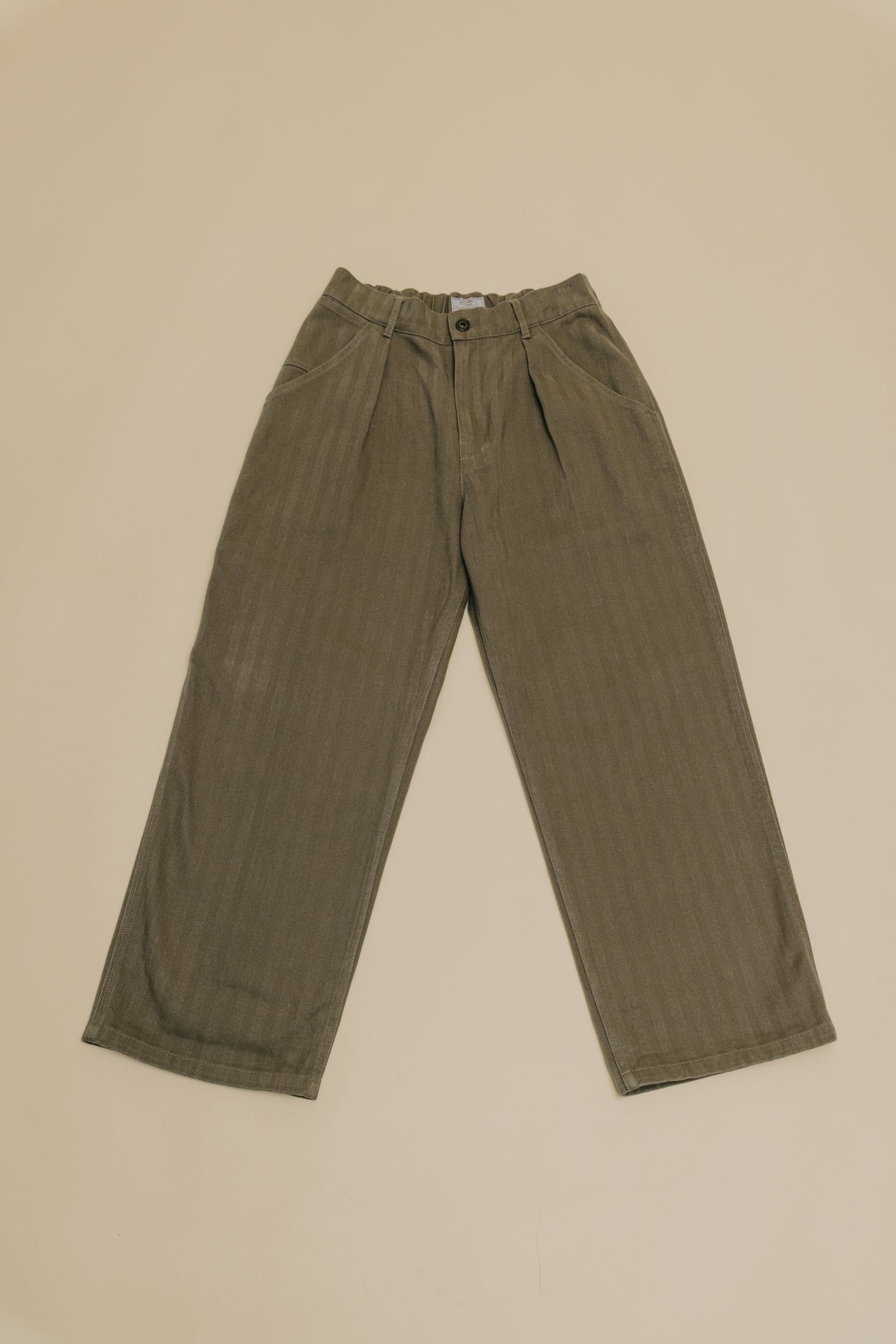 Ben Roy - Baggy Pleated Pants - Washed Green