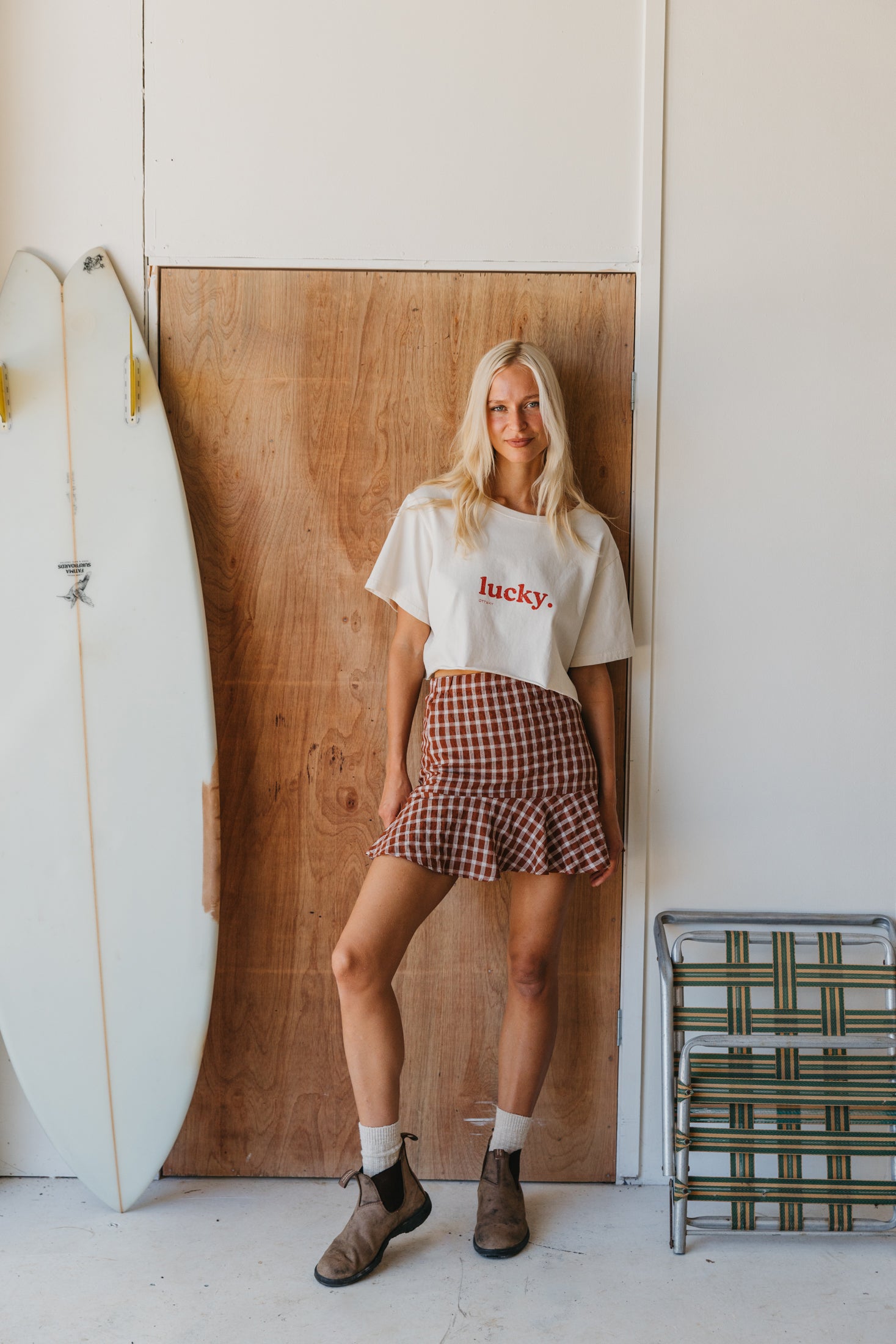 Lucky Cropped T-Shirt - Off-White