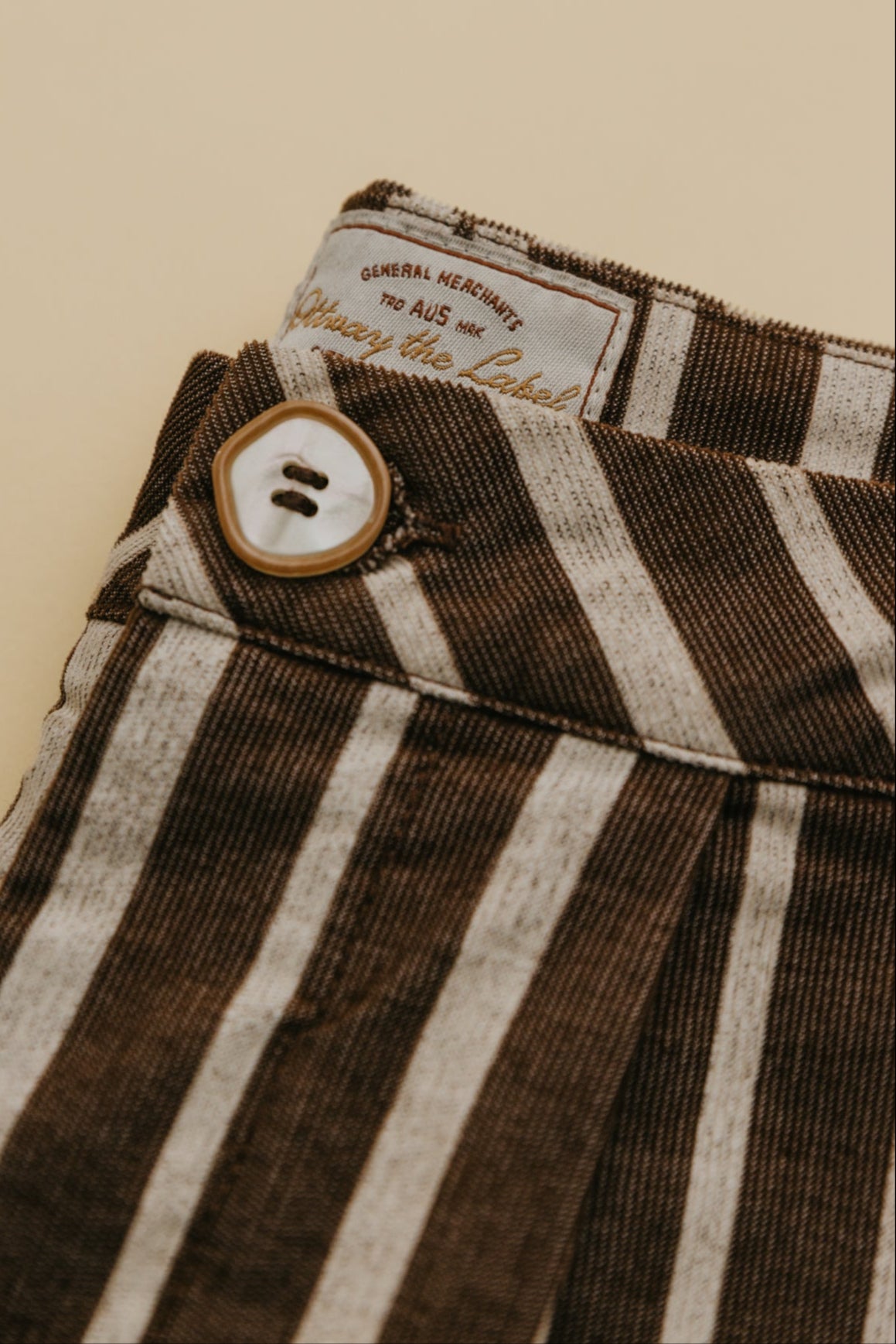 Gabbi - Striped Mid-Waist Cord Pants