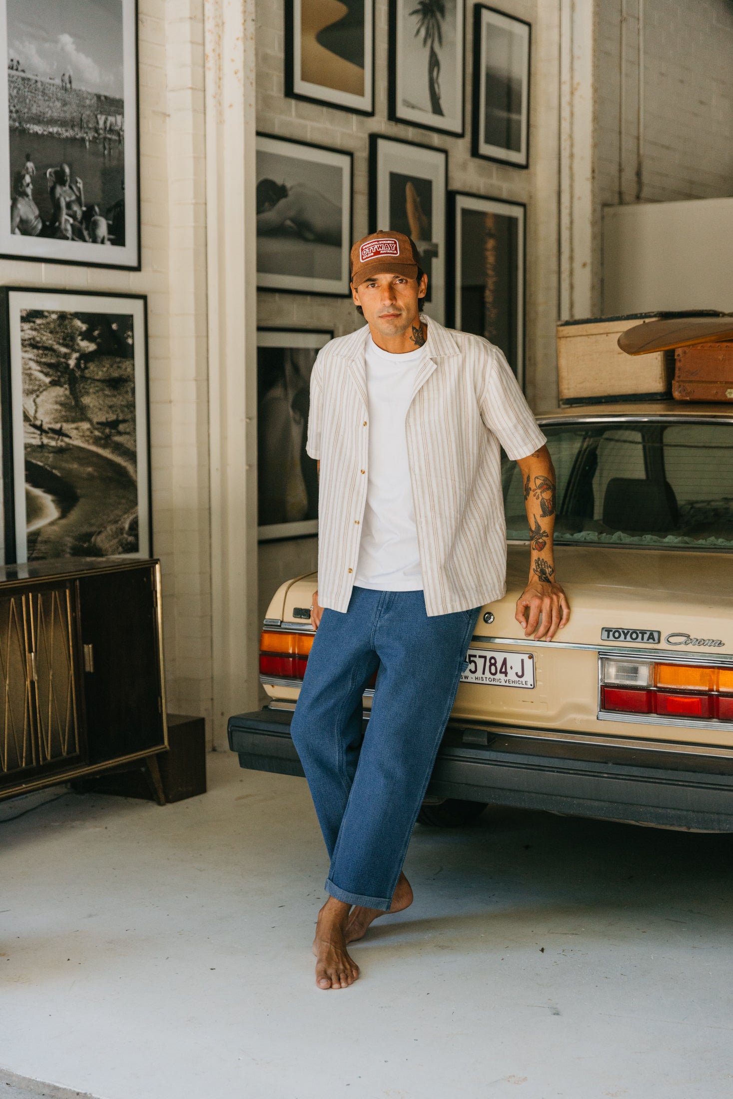 Bailey - Textured Striped Short Sleeve Shirt