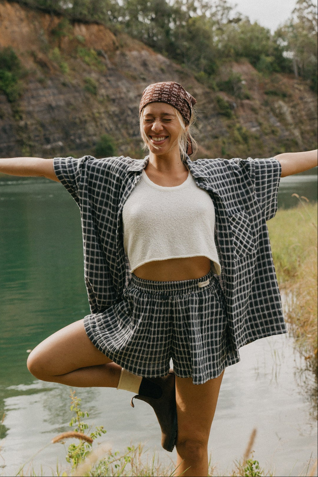 Myles - Checked Soft Charcoal Shorts
