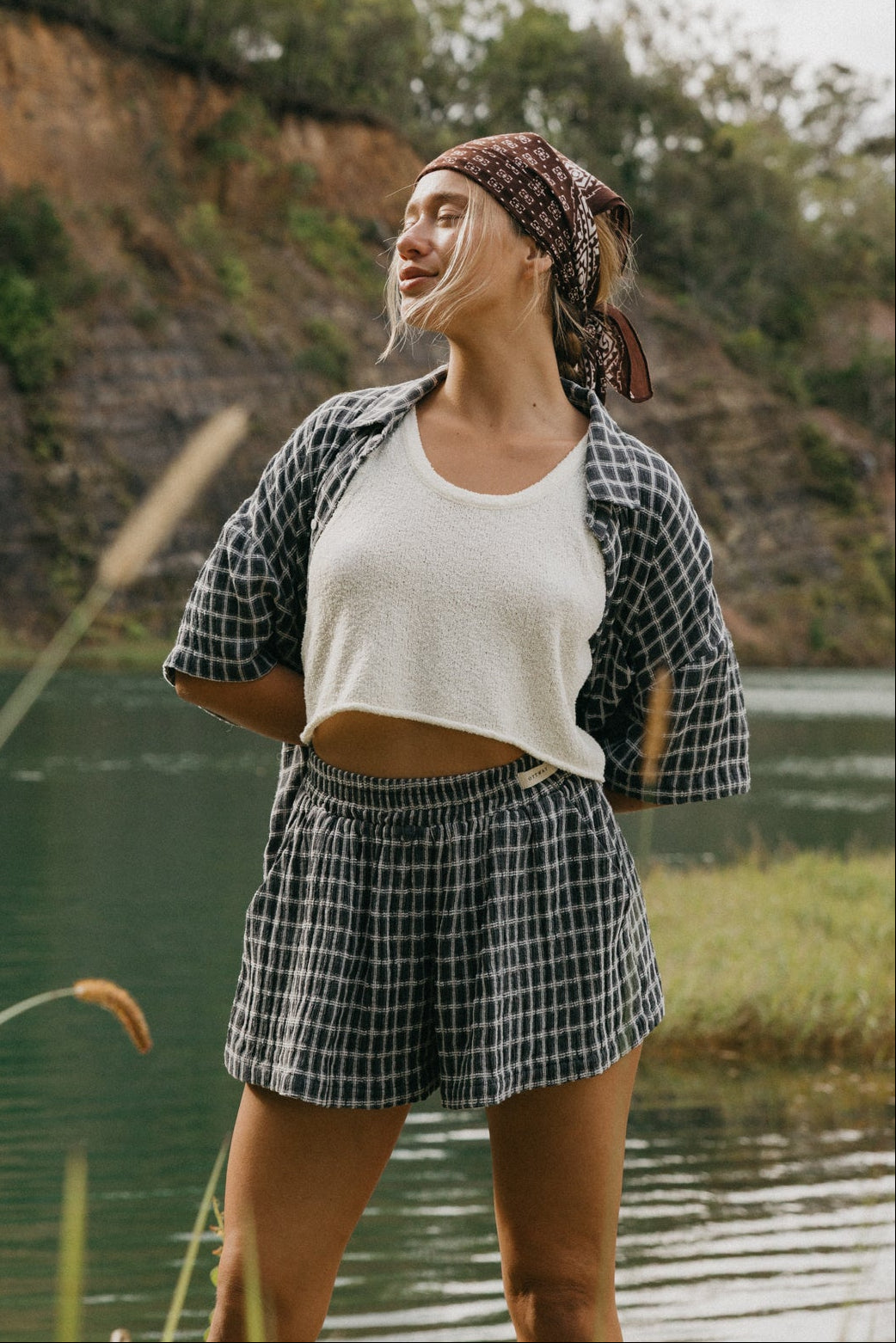 Myles - Checked Soft Charcoal Shorts
