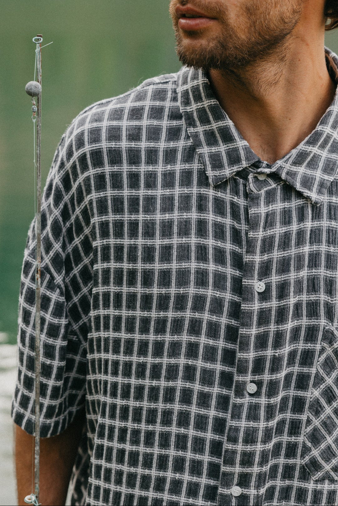 Myles - Checked Soft Charcoal Short Sleeve Shirt