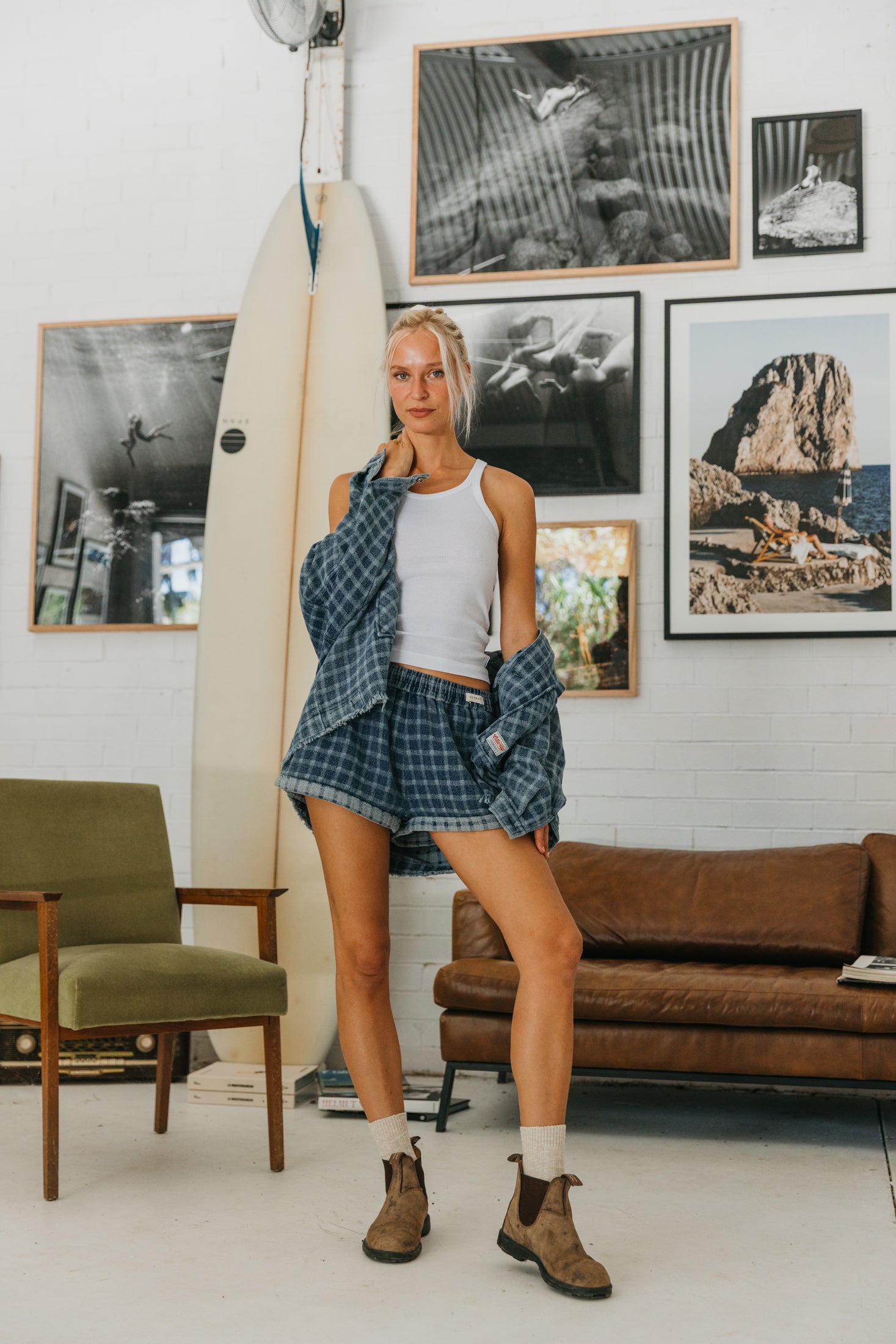 Weston Checked Unisex Denim Jacket