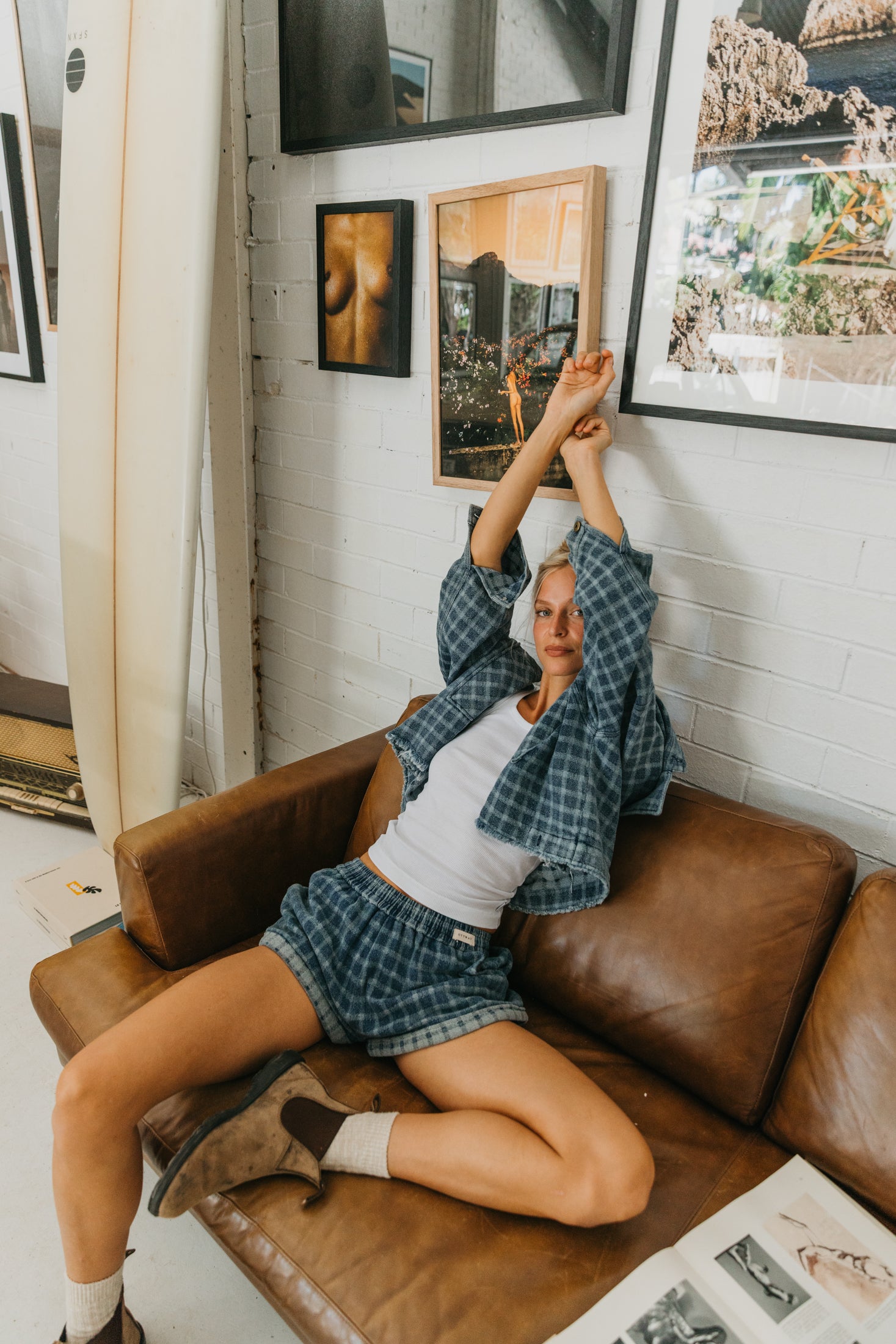 Weston Checked Unisex Denim Jacket