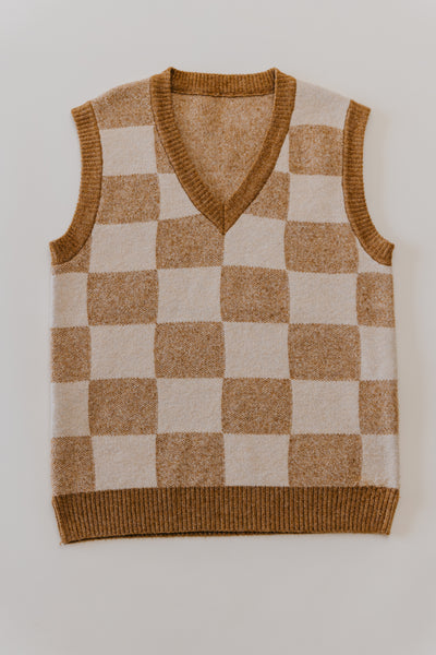 Archie - Brown Checkered Vest