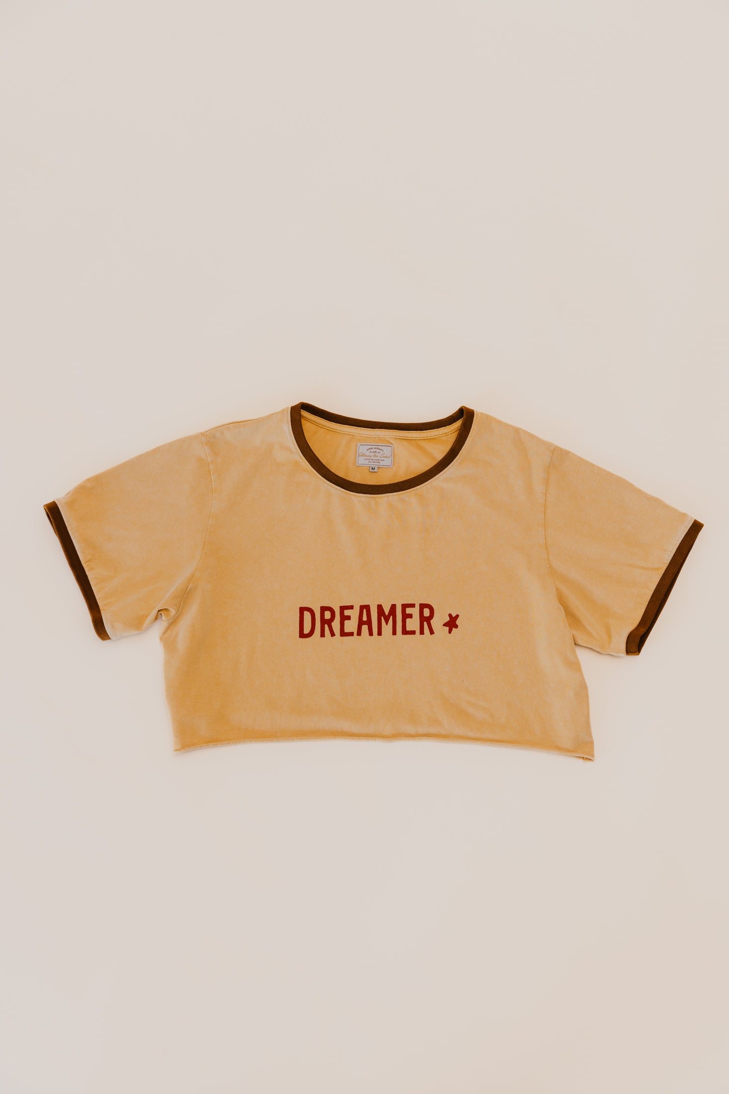 Dreamer Cropped T-Shirt - Soft Mustard Yellow
