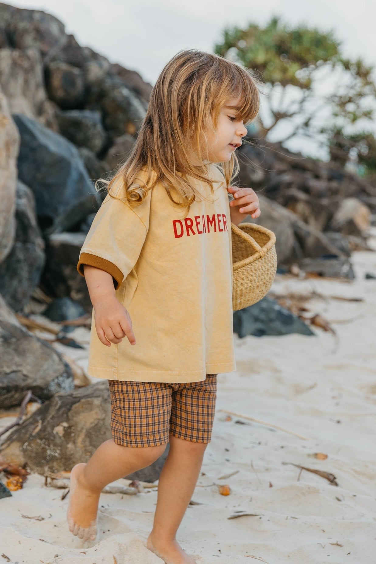 Nomad Brown Checked Shorts - Kids