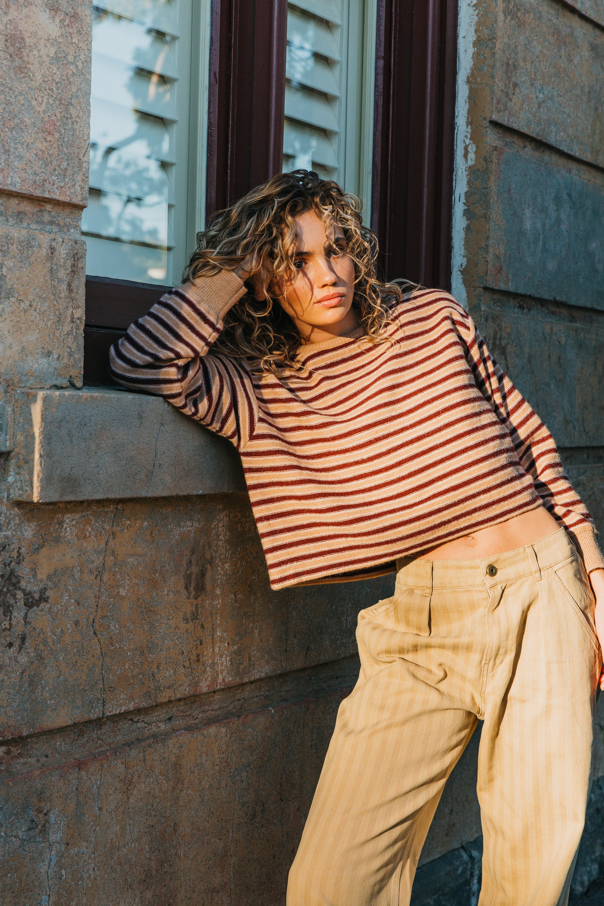 Ray - Cropped Stripe Jumper