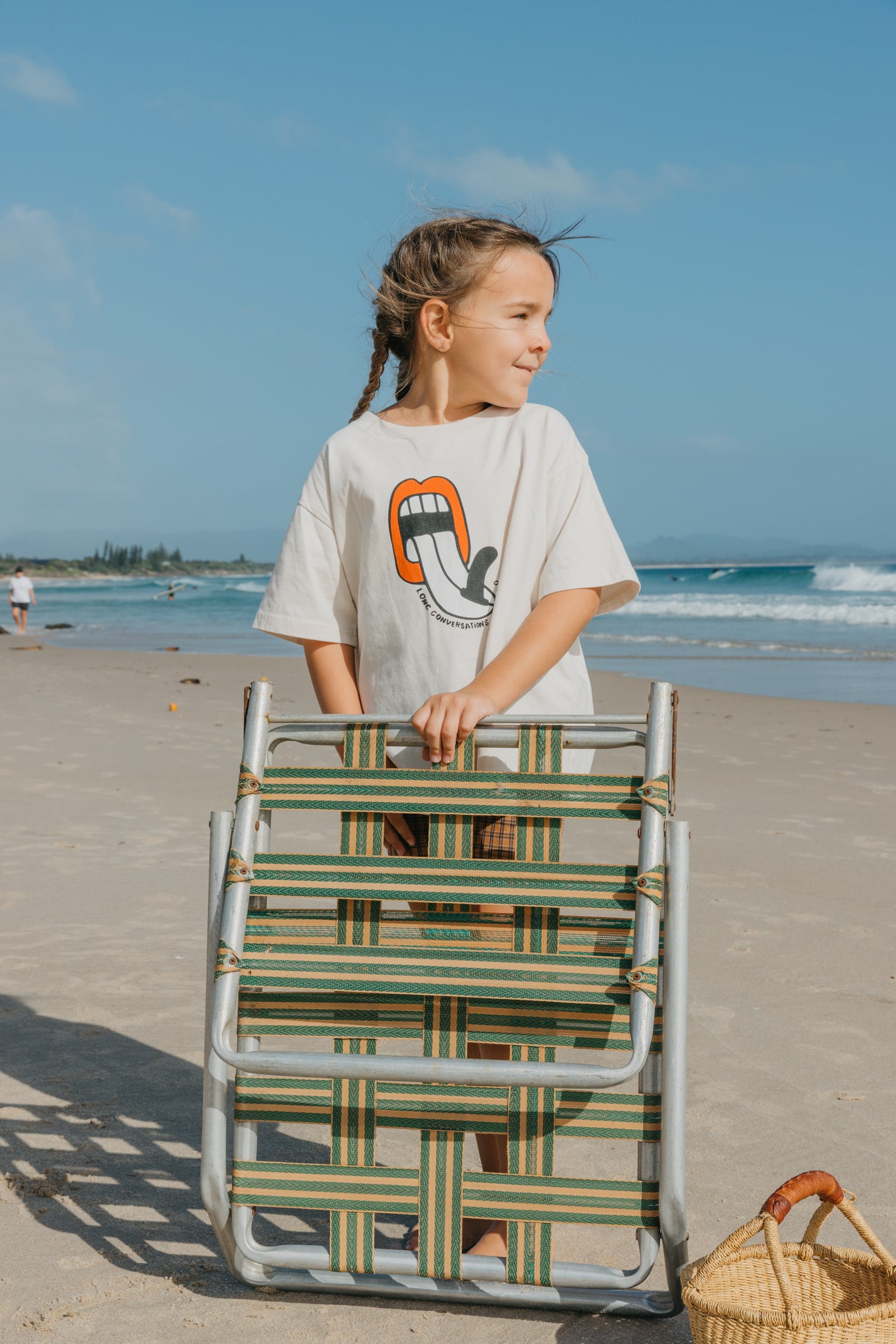 Lazy Waves Off-White T-Shirt - Kids