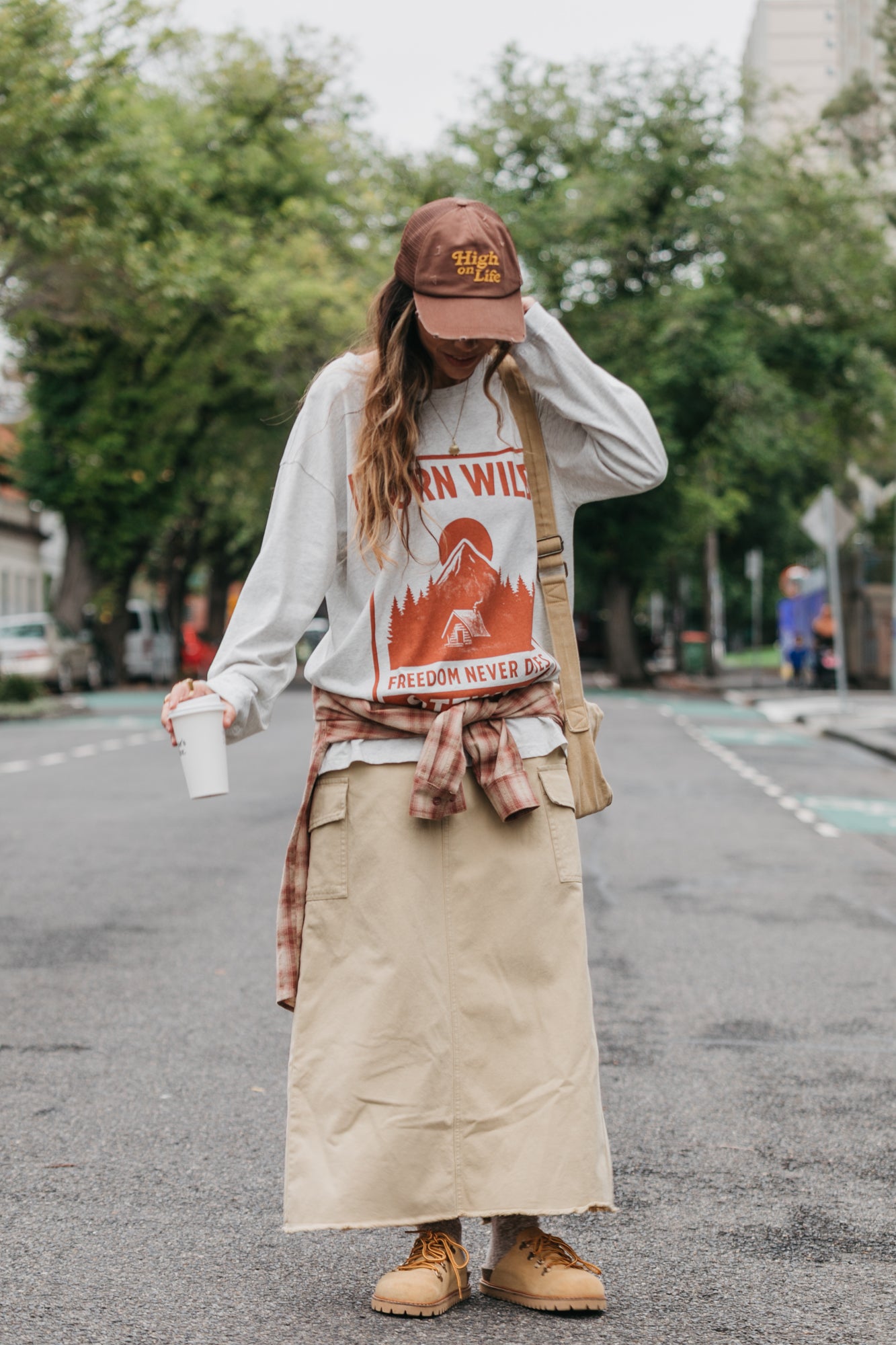 High on Life - Distressed Brown Trucker Cap