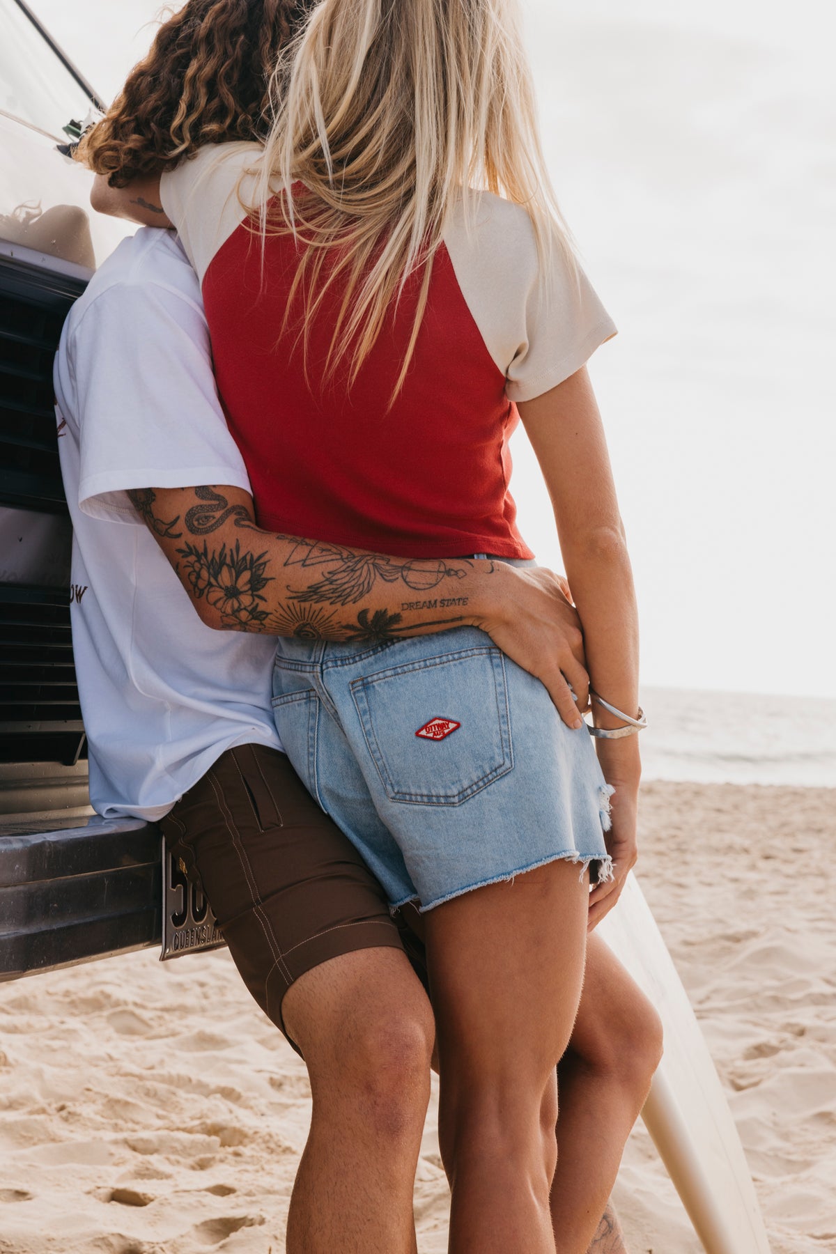 Country Club High-Waist Denim Shorts
