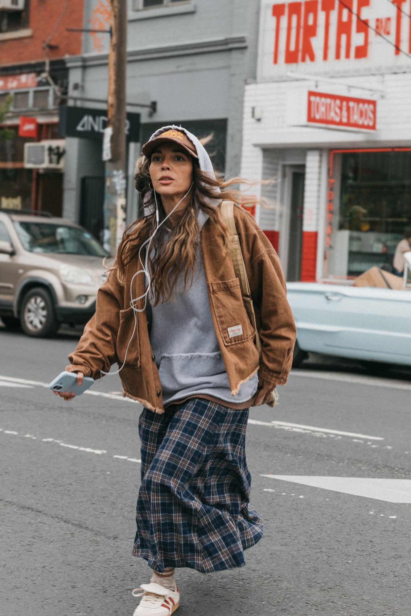 Keira Plaid Maxi Skirt - Dark Blue