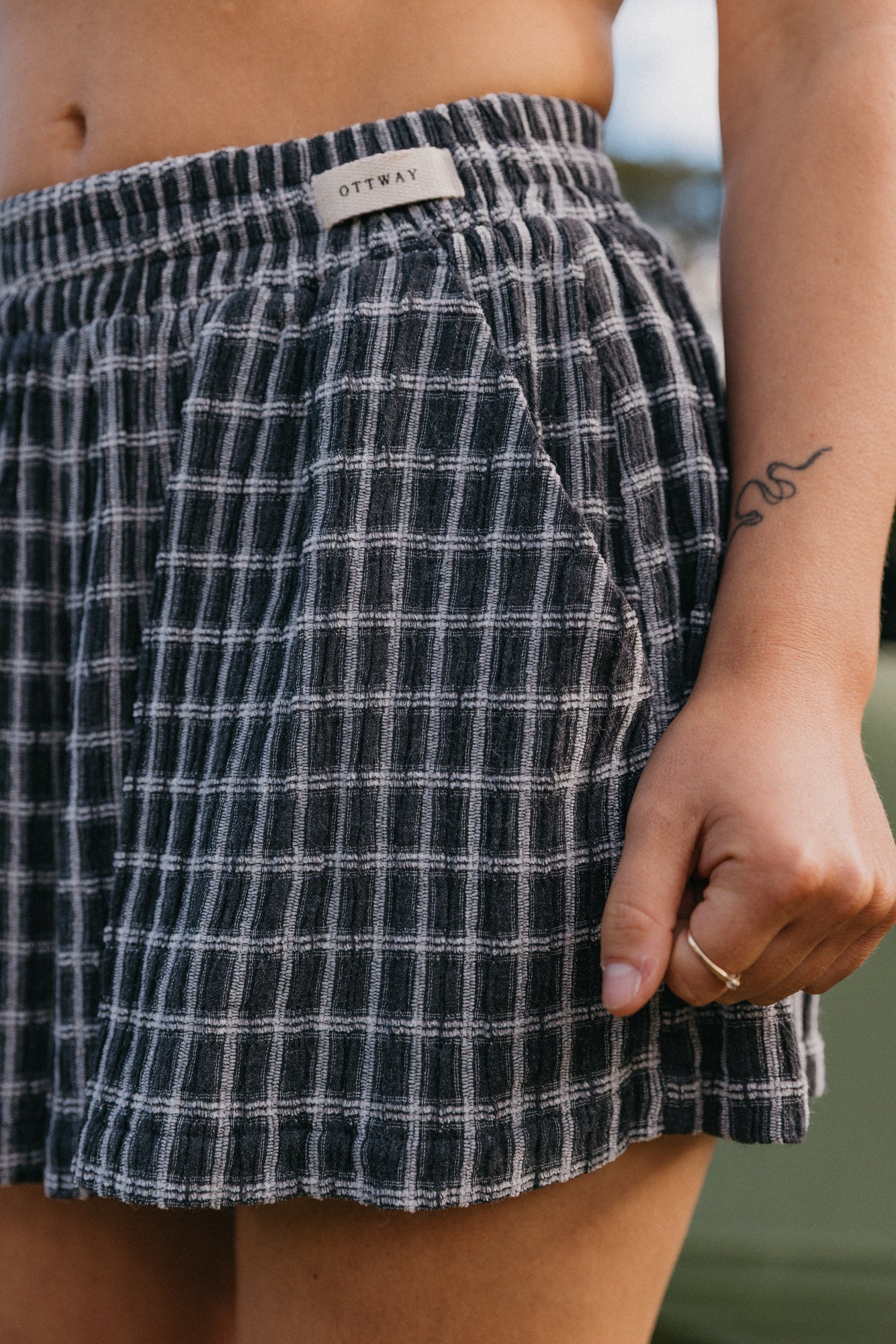 Myles - Checked Soft Charcoal Shorts