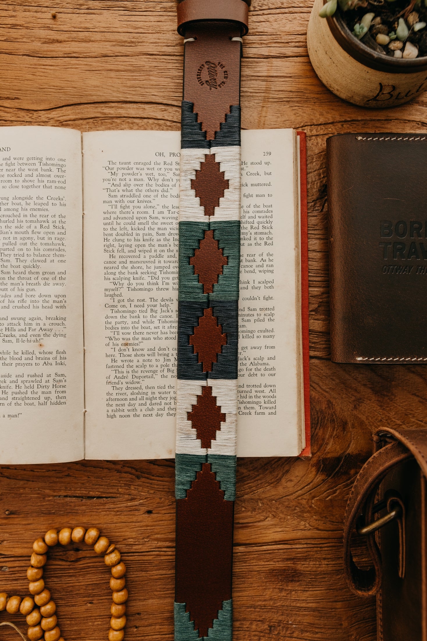 タッカーブラウンレザーベルト