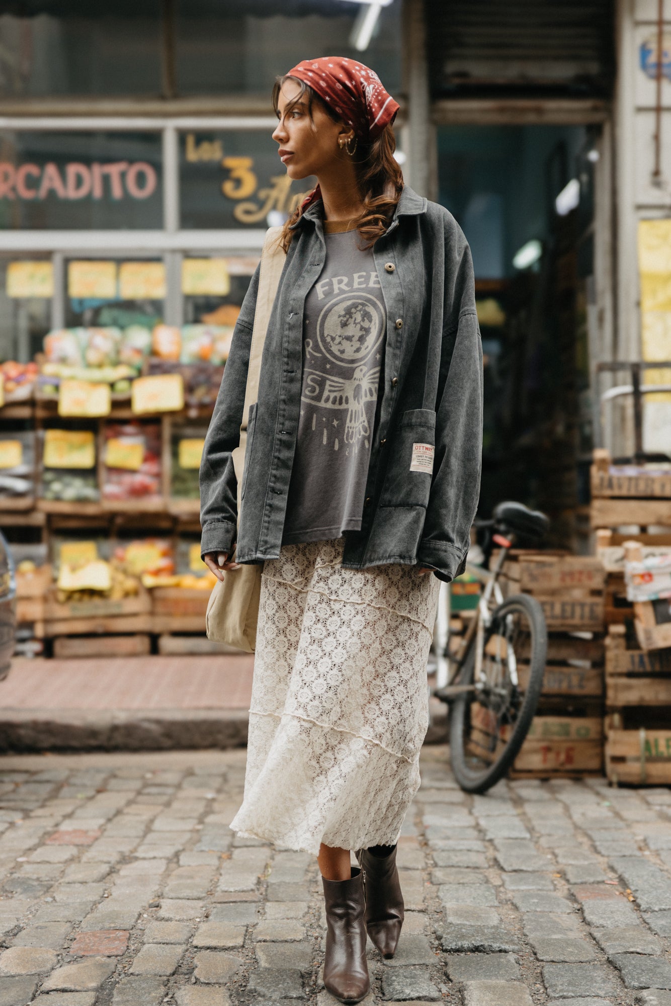 Free Your Mind Oversized T-Shirt - Washed Black