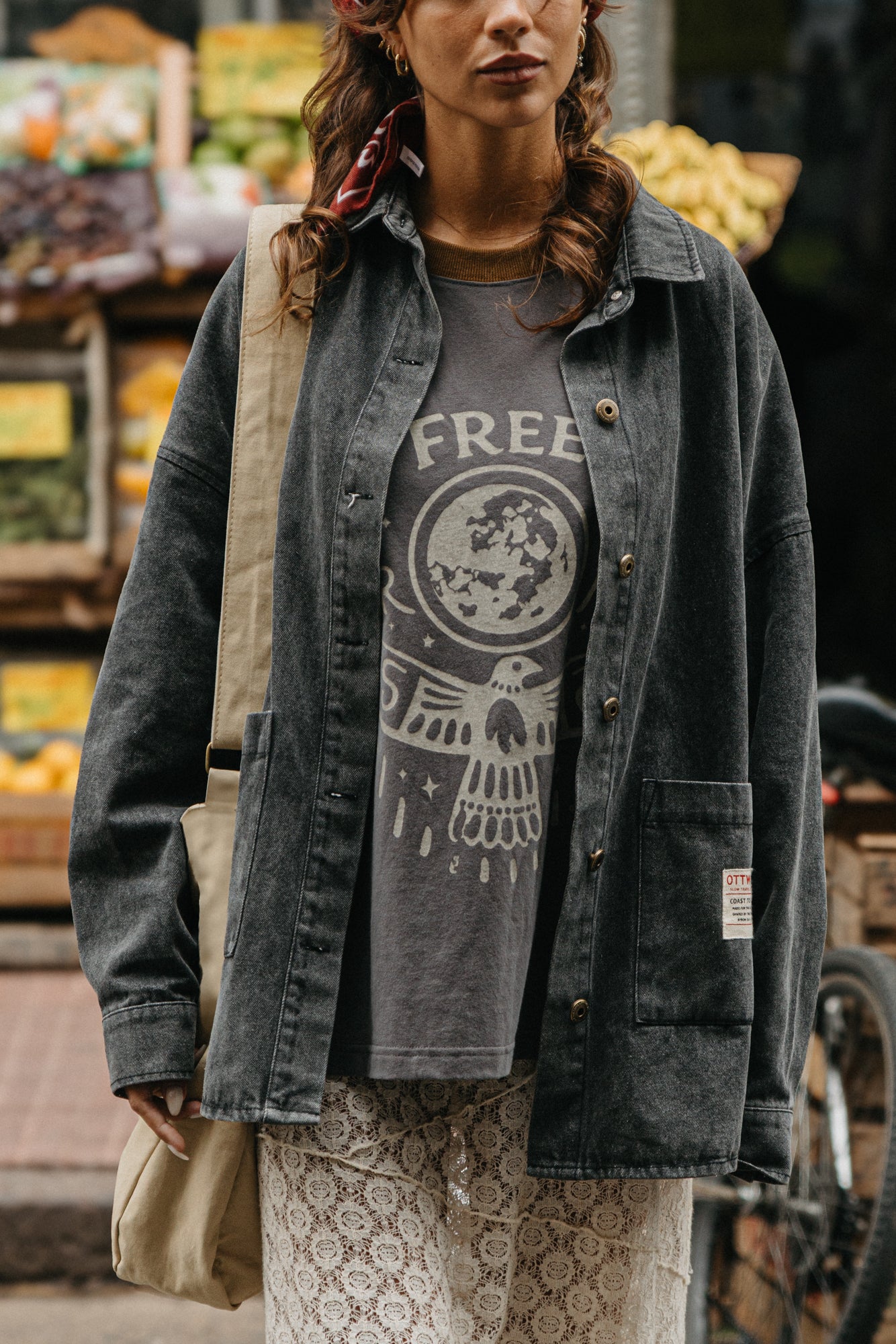 Carter Light Denim Unisex Jacket - Washed Black
