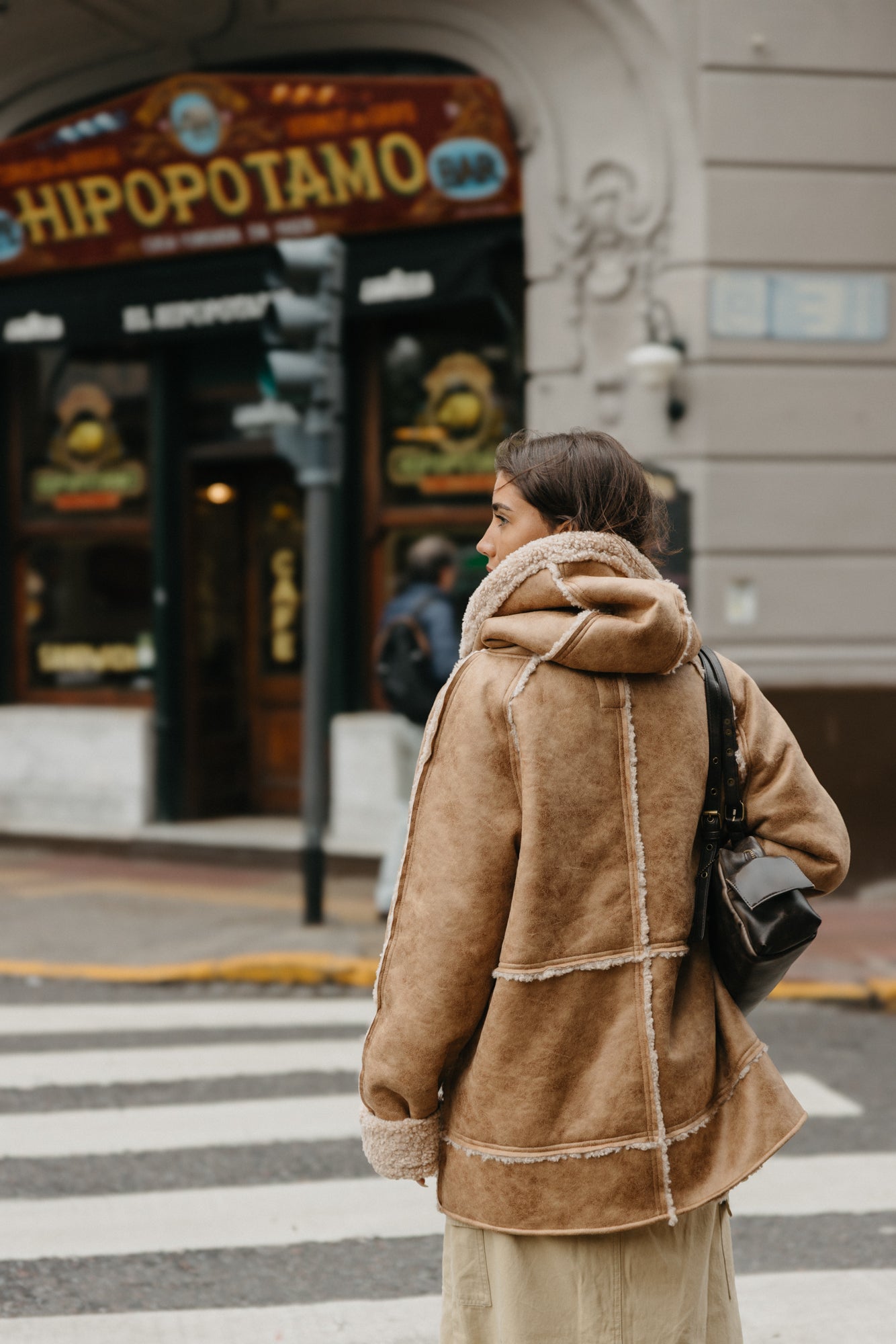 Wildway Sherpa Suede Jacket Unisex - Light Brown