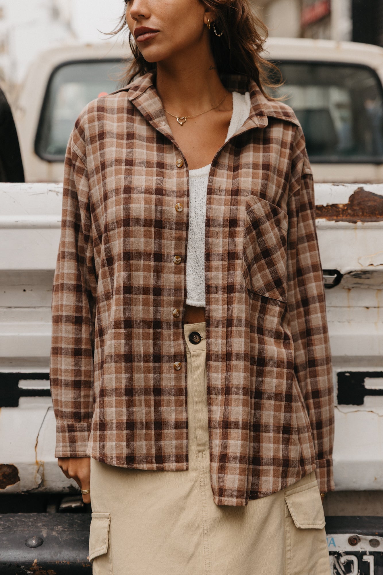 Cooper Plaid Unisex Shirt - Brown