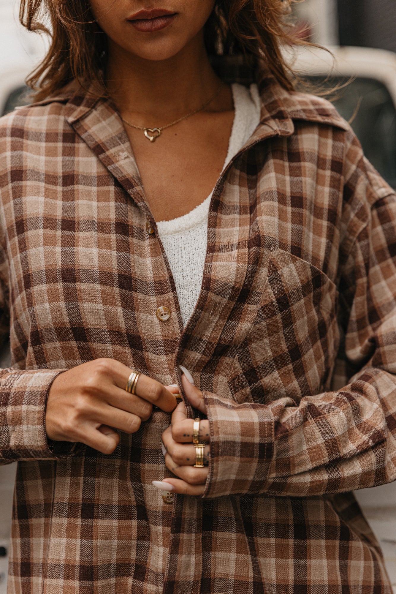 Cooper Plaid Unisex Shirt - Brown