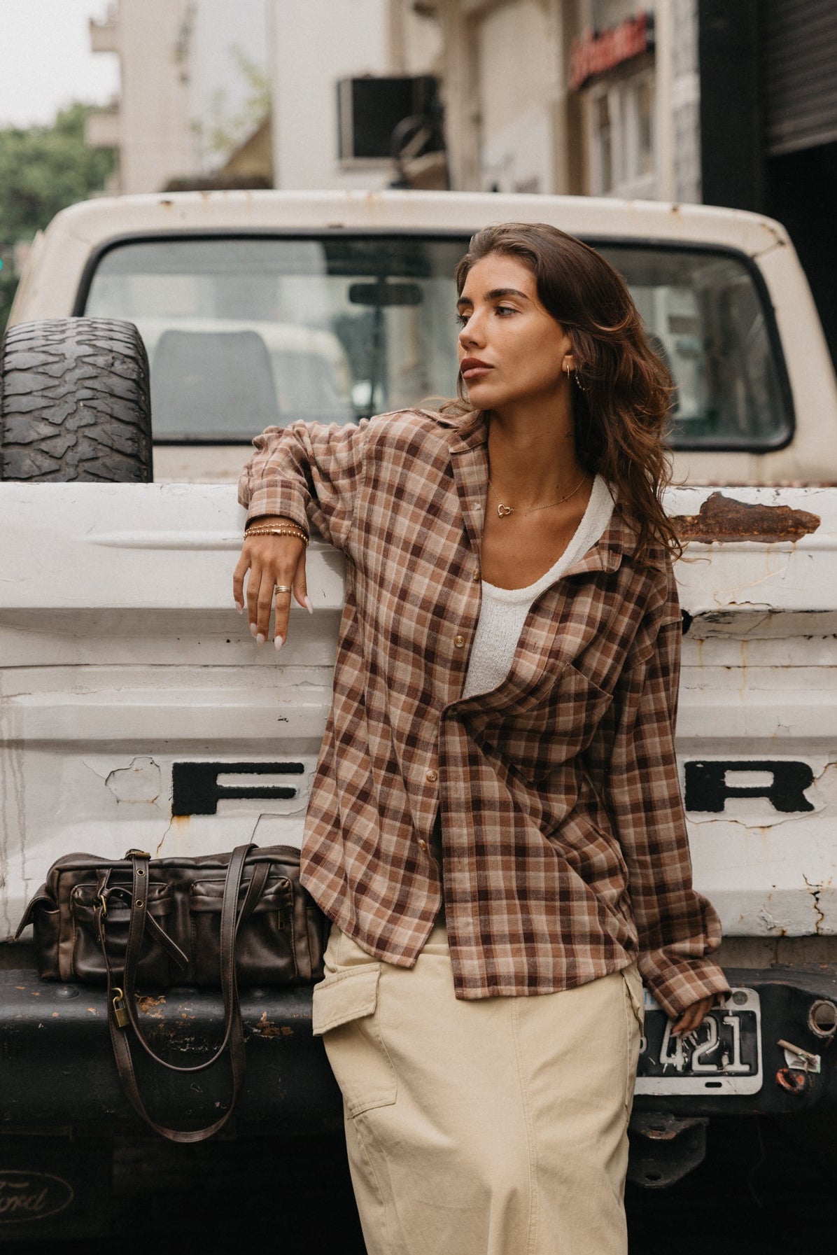 Cooper Plaid Unisex Shirt - Brown