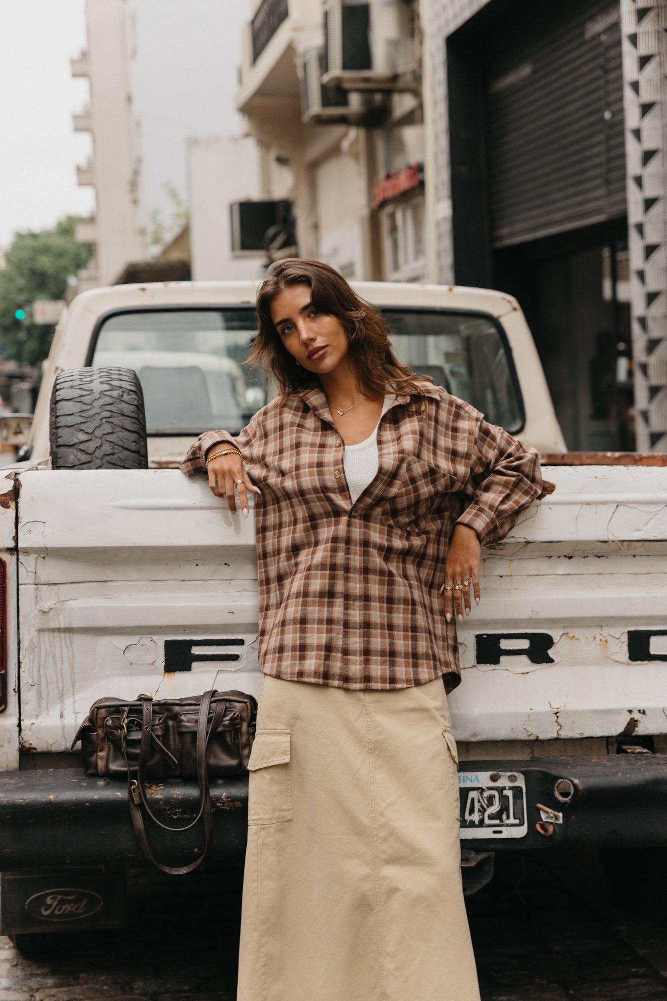 Cooper Plaid Unisex Shirt - Brown