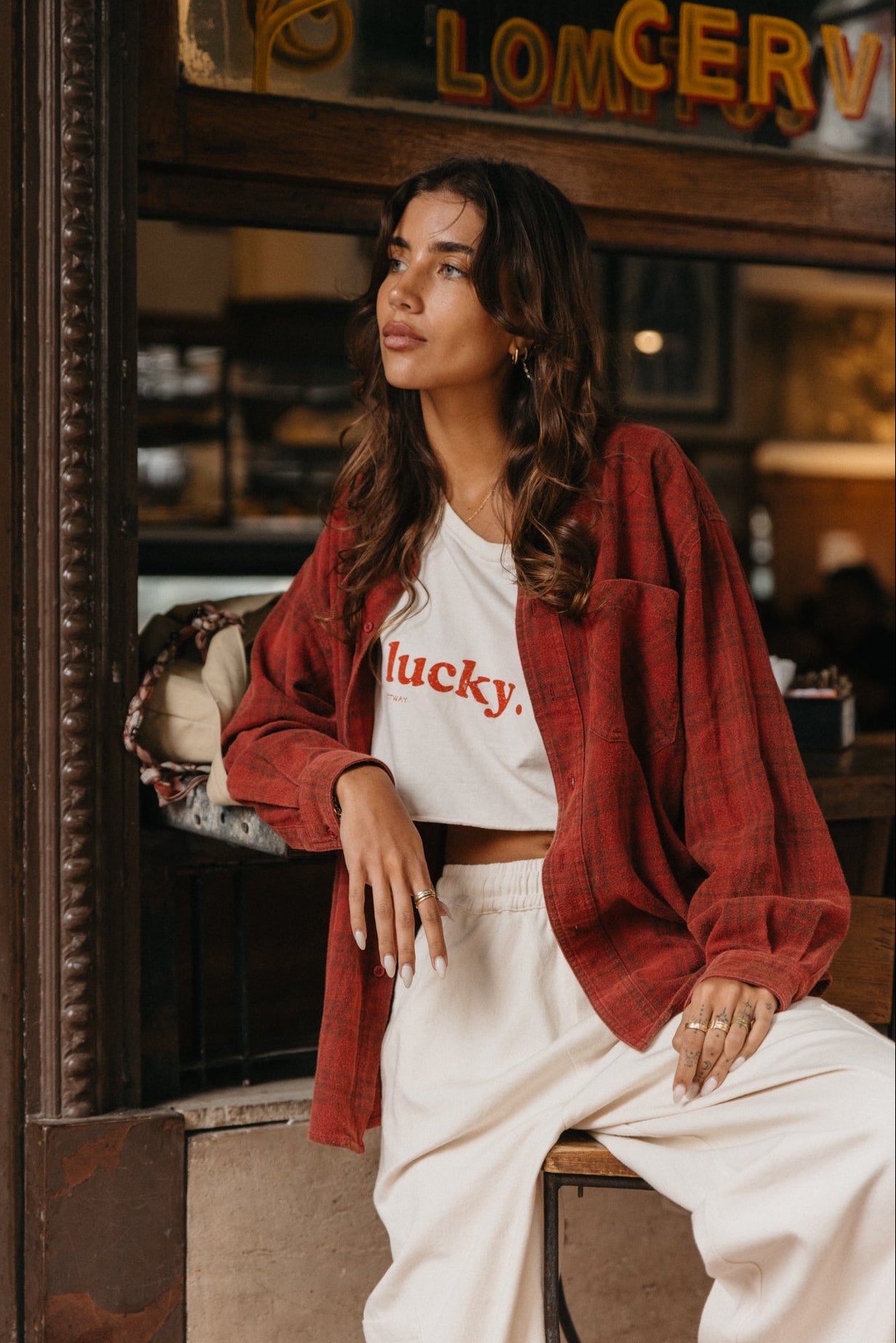 Stanley Plaid Unisex Shirt - Burgundy