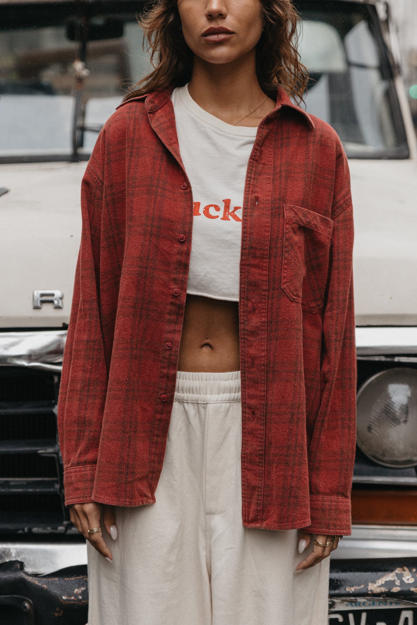 Stanley Plaid Unisex Shirt - Burgundy