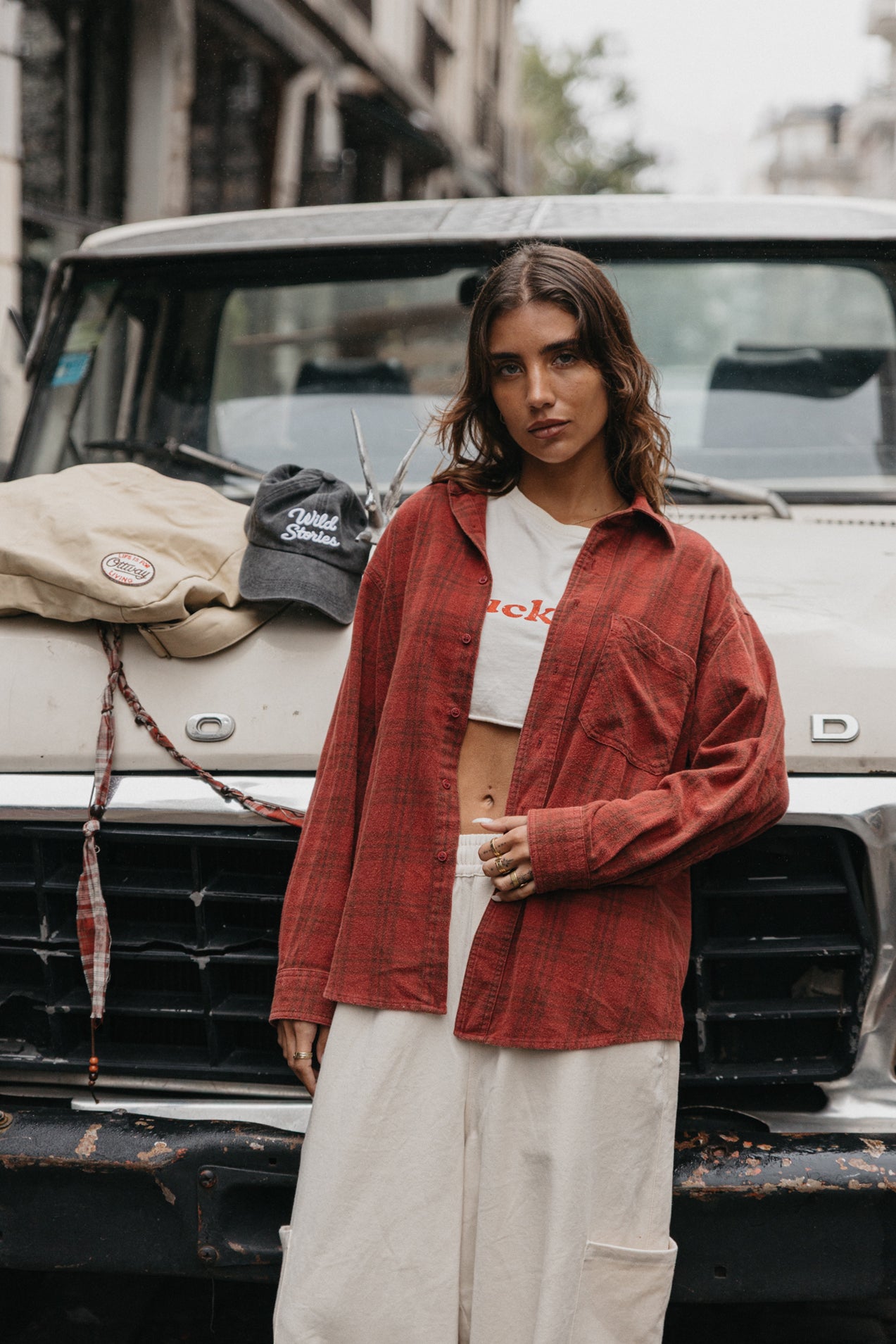 Stanley Plaid Unisex Shirt - Burgundy