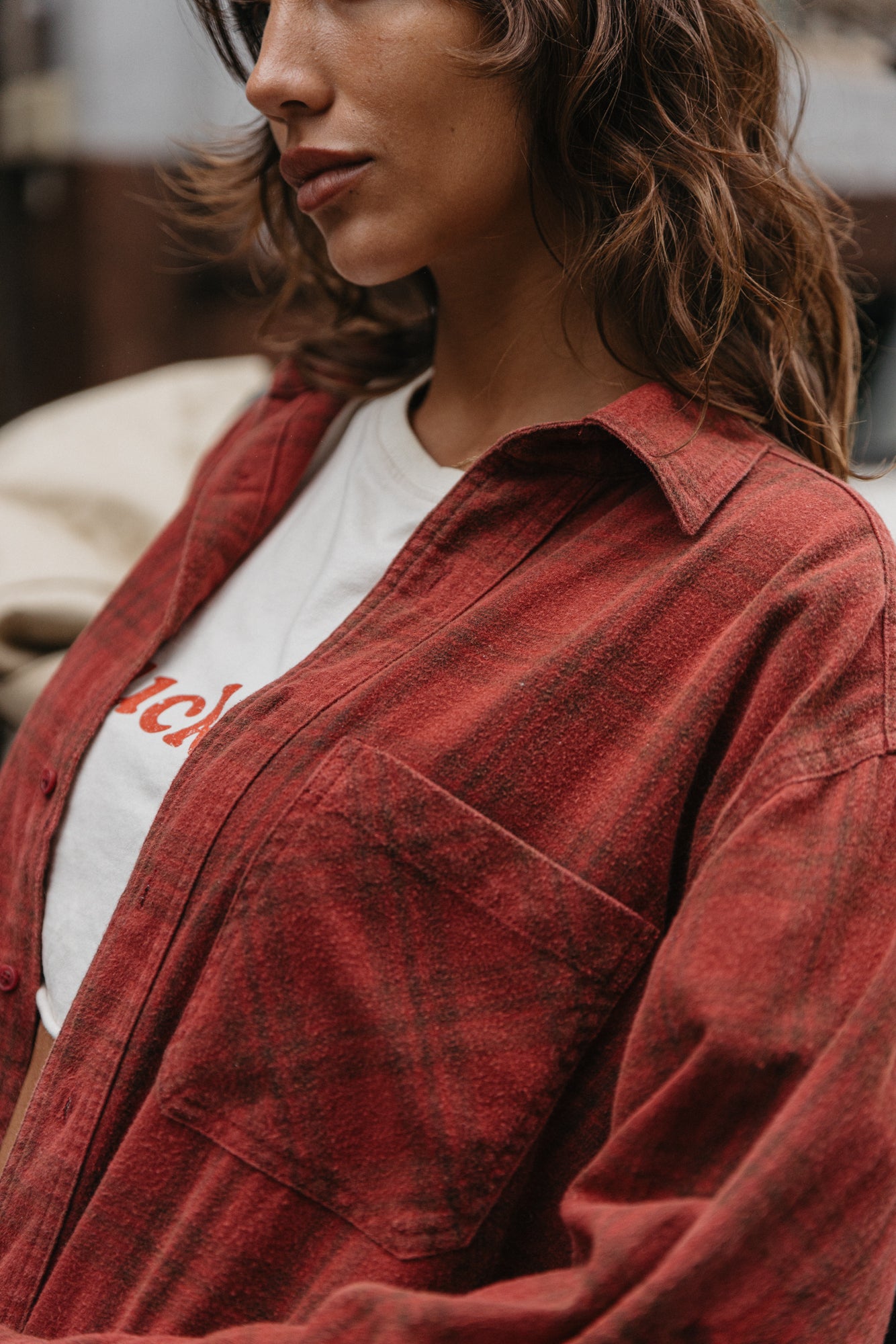 Stanley Plaid Unisex Shirt - Burgundy