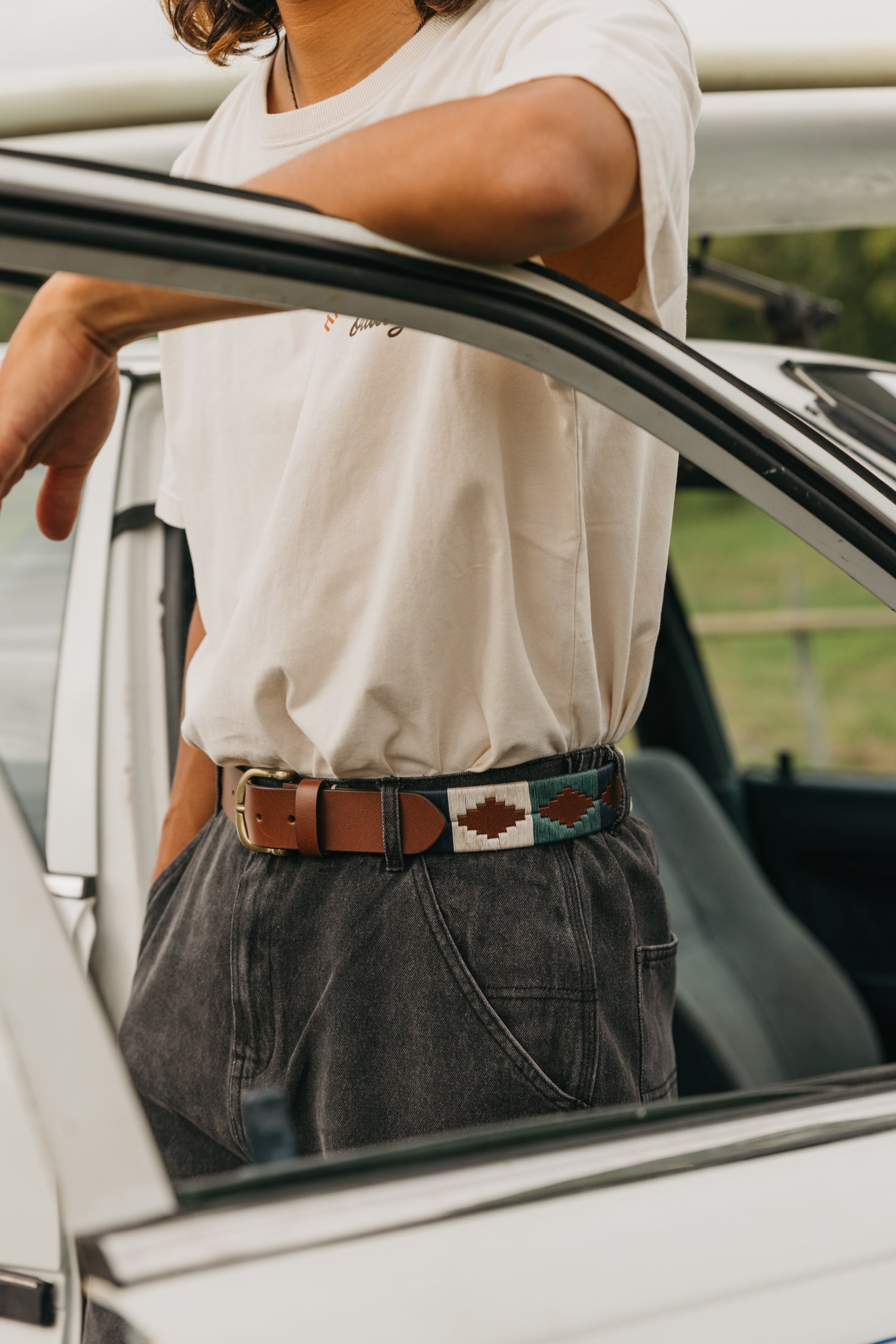 タッカーブラウンレザーベルト